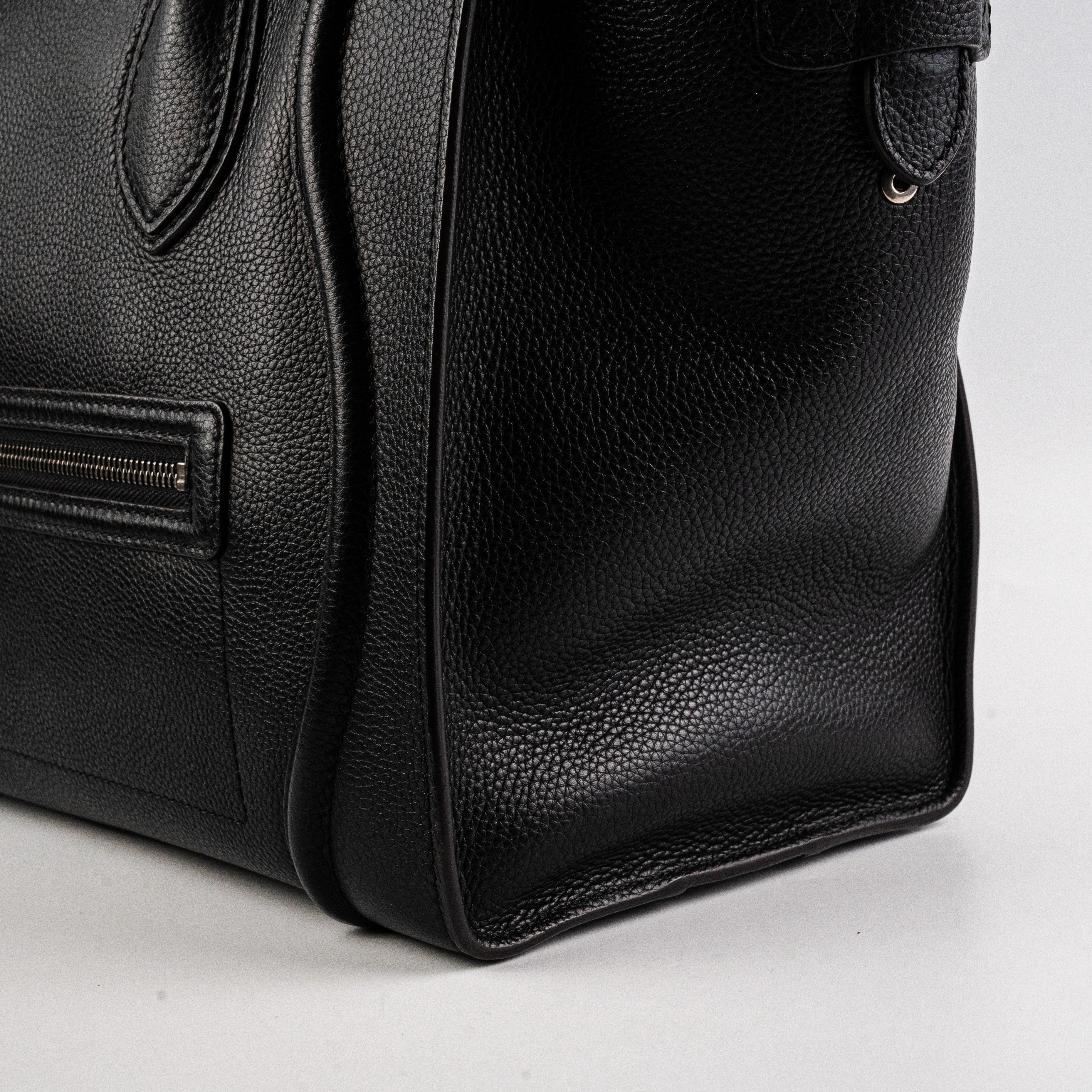 Celine Luggage Mini Black Leather Tote Bag for Women - Stylish Handbag for Work, Travel & Everyday Use