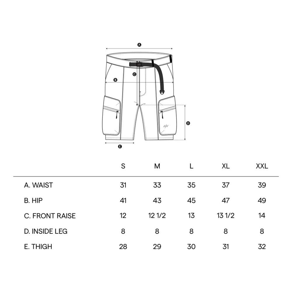 Nine Point Nine Escape 3D Pocket Shorts Light Grey - Comfortable Athletic Shorts for Running, Gym & Outdoor Activities