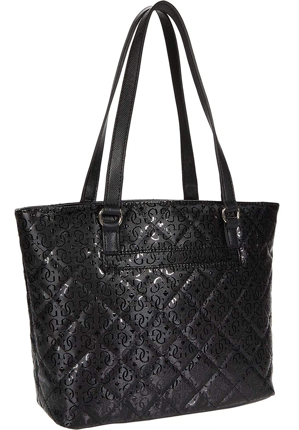 GUESS Ariella Girlfriend Carryall Tote Bag for Women - Black Leather Handbag for Work, Travel & Everyday Use