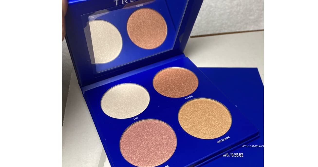 Tresluce Beauty Lucete Glow Highlighter Palette - 4 Shimmering Shades for Face & Body, Vegan & Cruelty-Free - Perfect for Contouring, Highlighting & Night Out Makeup