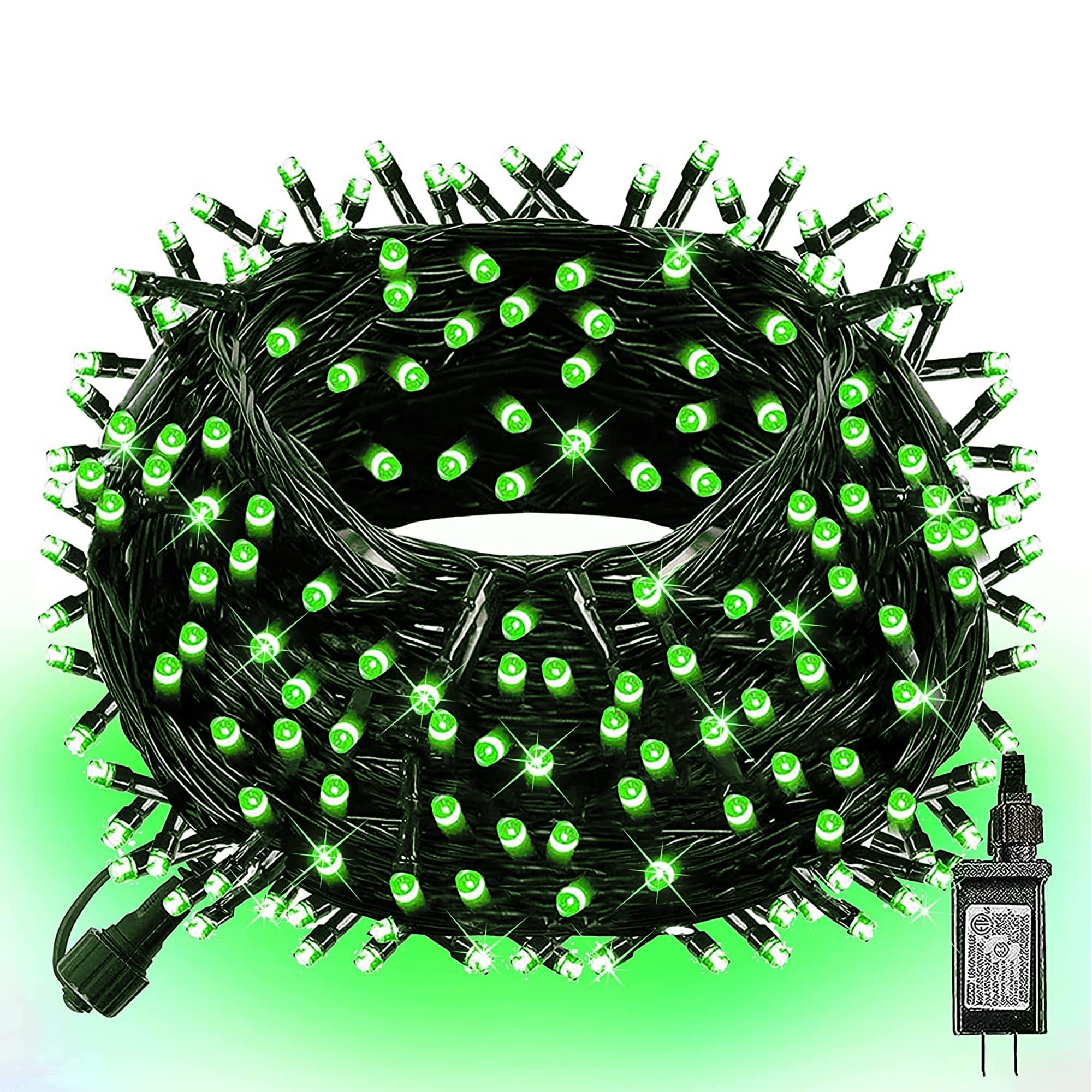 300 LED Christmas String Lights - 100FT Connectable Outdoor/Indoor Fairy Lights with 8 Lighting Modes | Waterproof Vintage Holiday Decor for Xmas Tree, Yard, Garden, Party & Home Decoration (Green) - Perfect for Christmas Decorations, Wedding, Birthday Parties and Outdoor Lighting