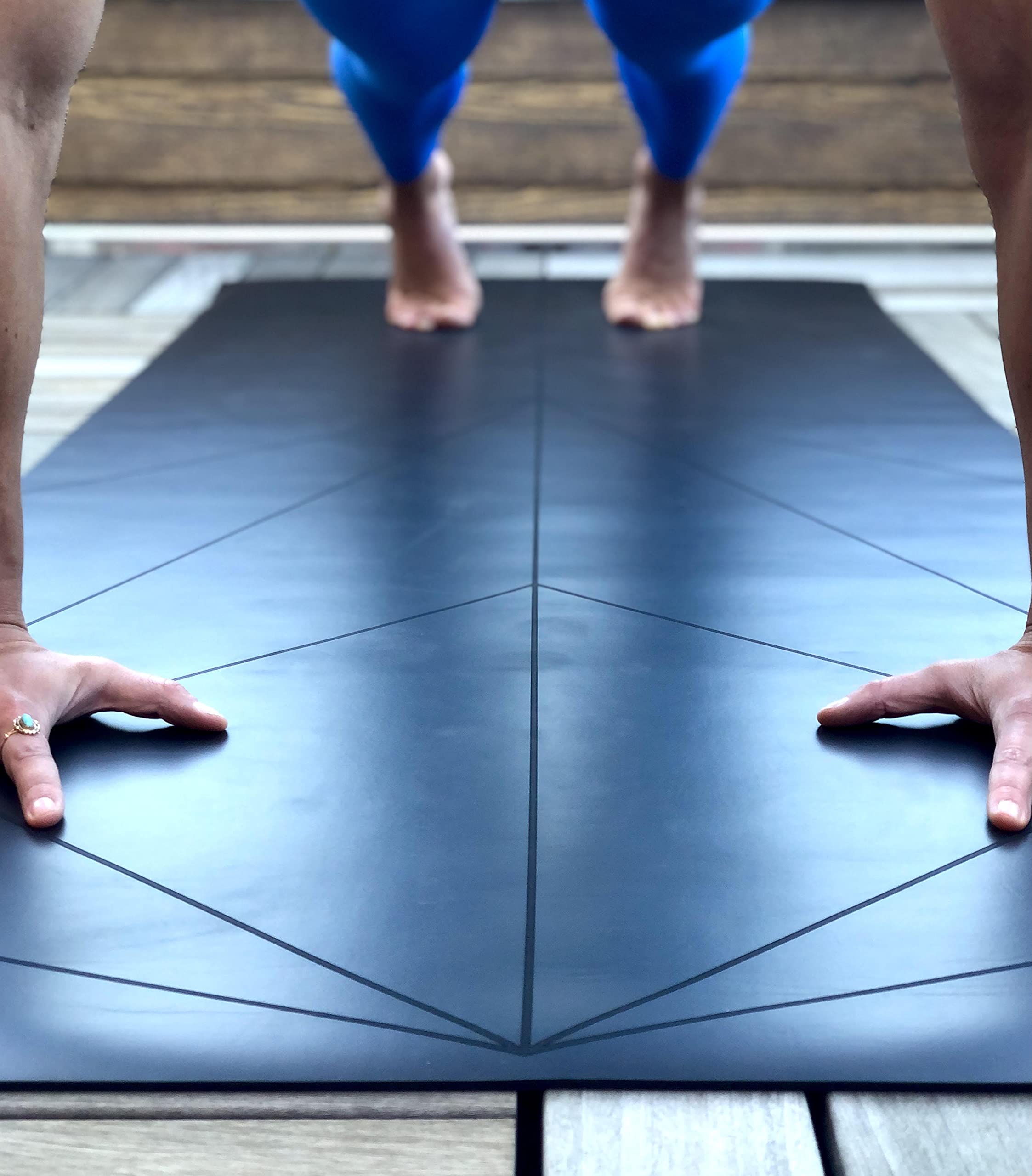 Premium Yoga Mat with Alignment Markers - Non-Slip, Sweat Absorbing Exercise Mat for Hot Yoga, Pilates & Home Workouts | Perfect for Beginners & Advanced Yogis