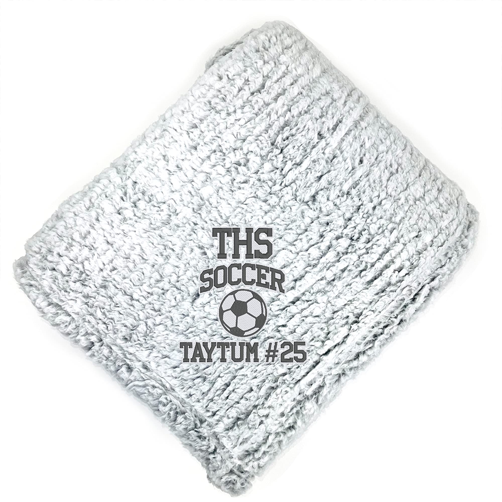 Personalized Soccer Blanket for Seniors - Custom Embroidered Sports Blanket - Perfect Gift for Senior Athletes, Soccer Fans & Graduation Presents - Great for Games, Dorm Rooms & Cozy Nights