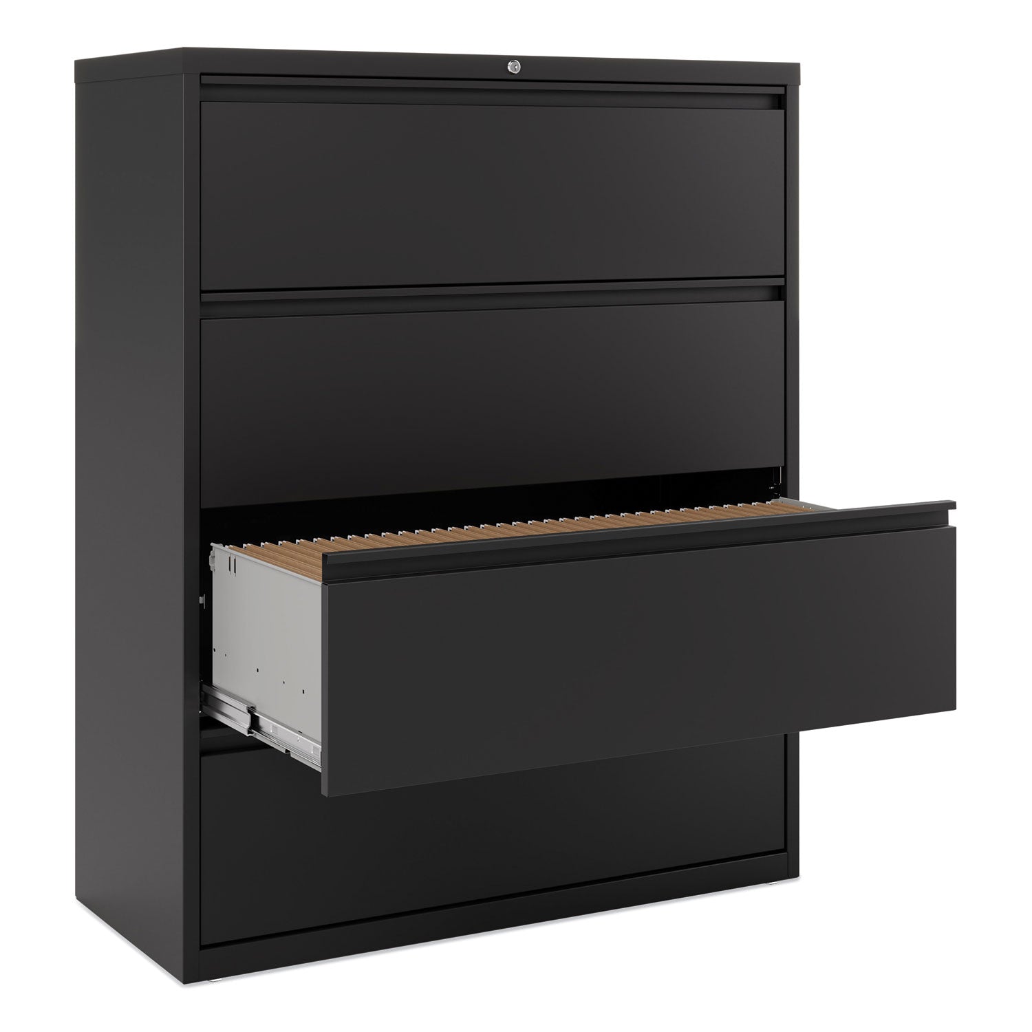 Alera® 4-Drawer Lateral File Cabinet - Legal/Letter Size - Black (42