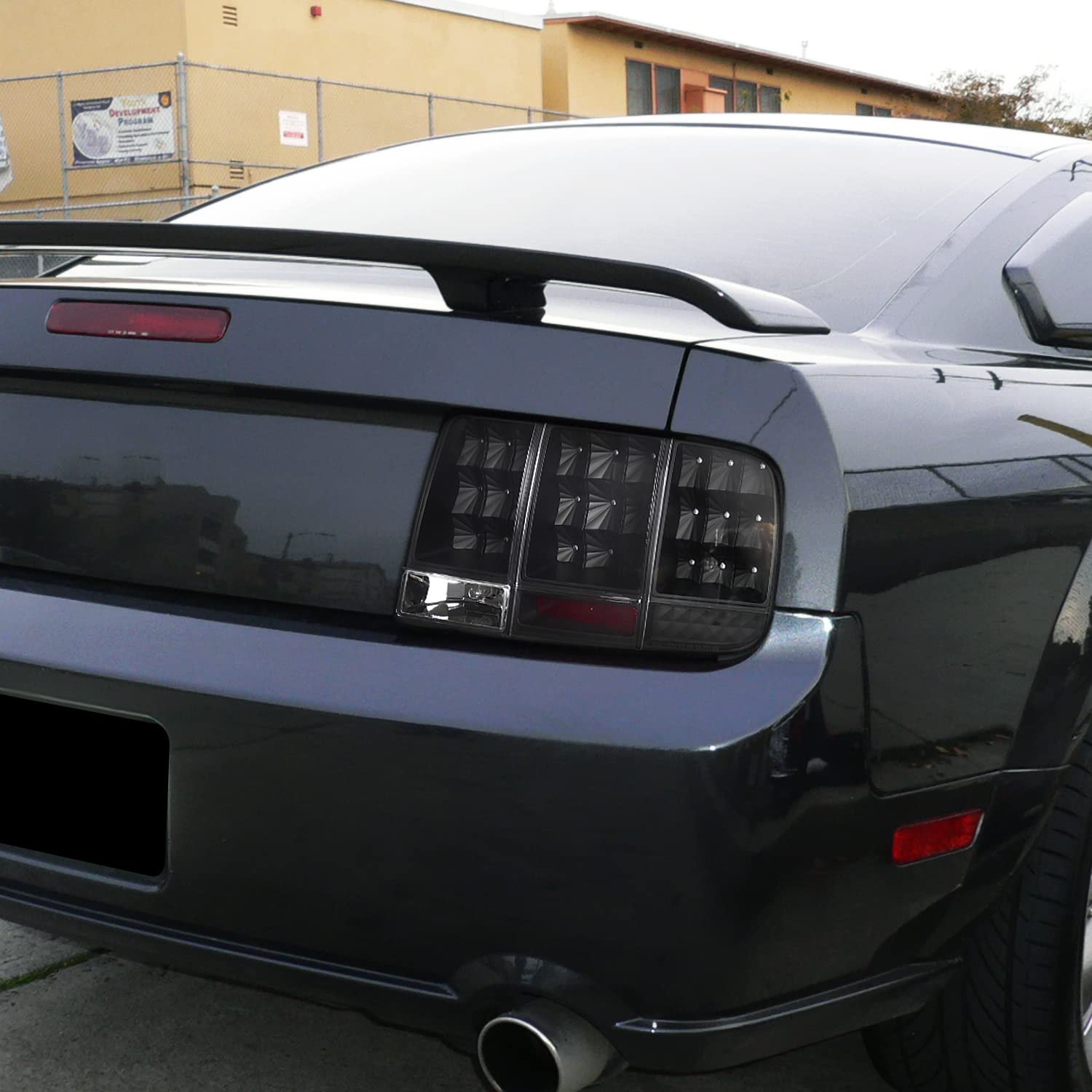 Spec-D Tuning Black Housing Clear Lens Sequential LED Tail Lights for 2005-2009 Ford Mustang - Left & Right Pair Assembly - Enhanced Visibility & Style for Night Driving & Car Shows