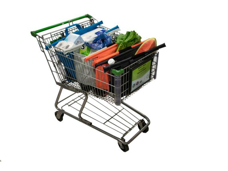 BergHOFF 4-Piece Original Metro Trolley Bags - Reusable Shopping Bags for Groceries, Farmers Market & Supermarket Trips