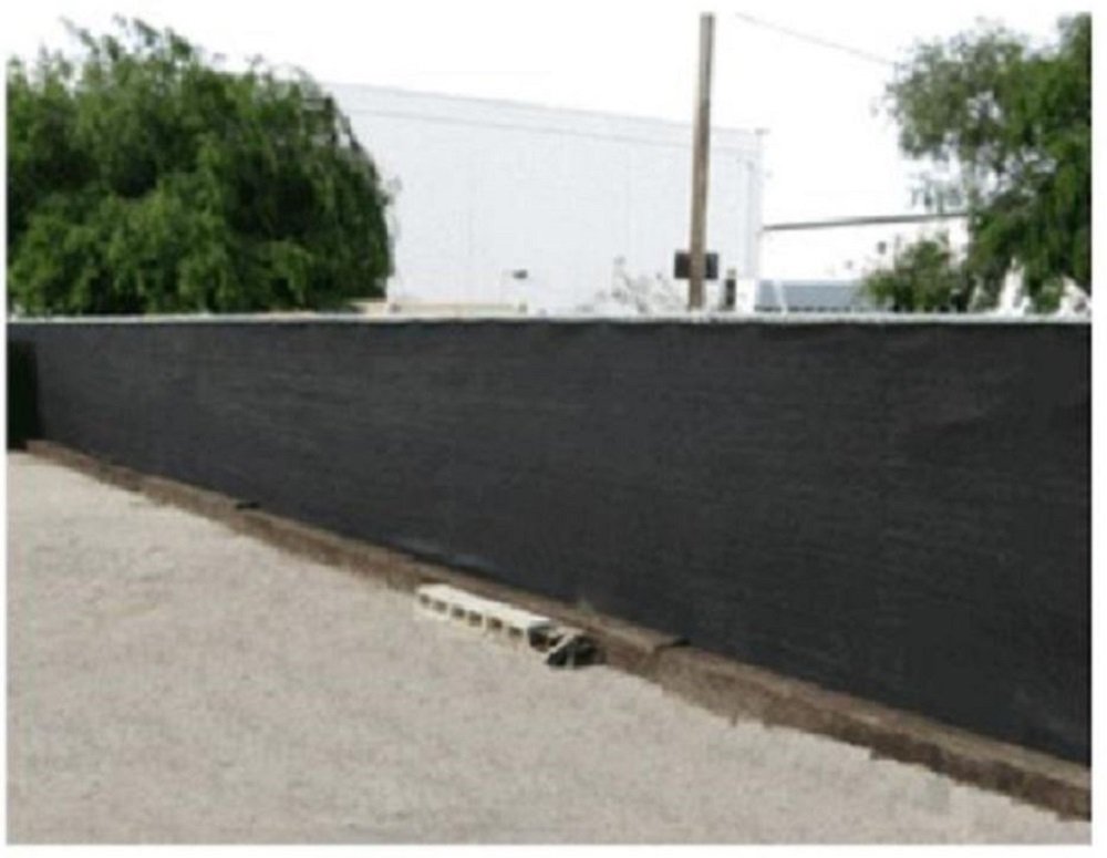 6' x 50' Black Mesh Privacy Screen with Grommets - UV Resistant Shade Tarp for Outdoor Construction, Fence, and Patio Cover (5'6