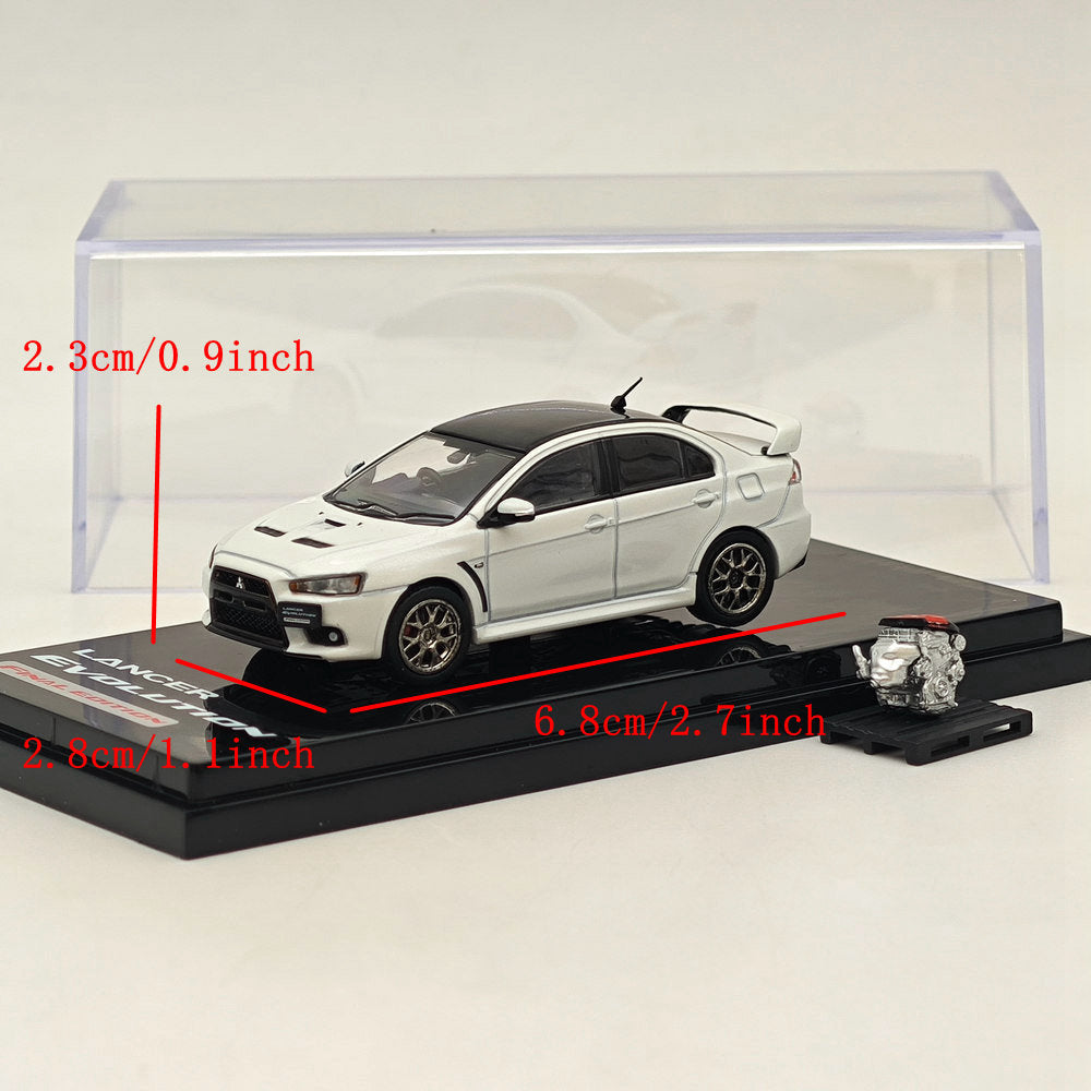 1/64 Scale Mitsubishi Lancer Evolution X Final Edition White Diecast Model Car - Hobby Japan HJ642053CWP - Perfect for Collectors, Racing Enthusiasts & Display