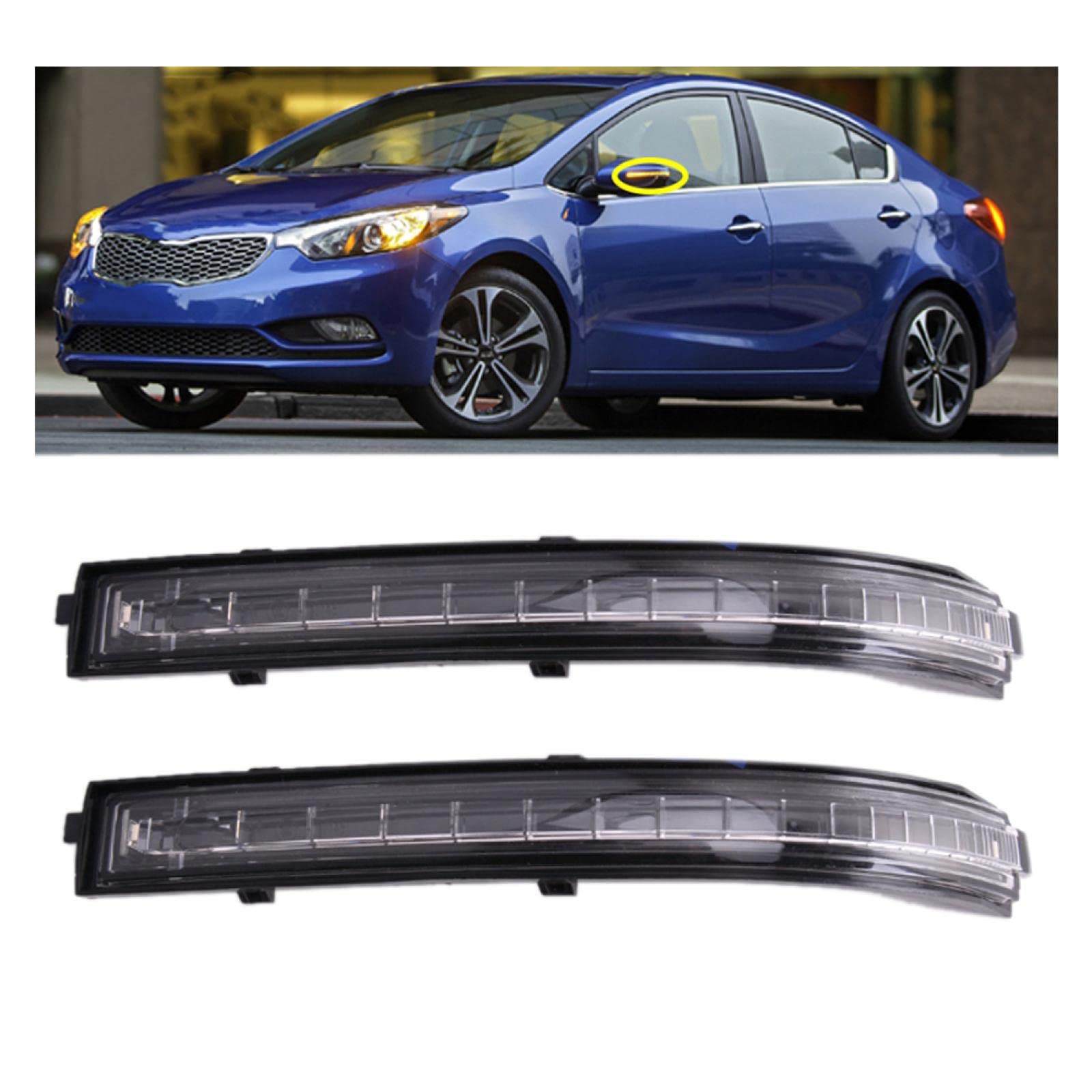 OGAUY Rearview Mirror Turn Signal Light for Kia Forte 2011-2016 & Cerato 2012 - Side Mirror Blinker Lamp with Flashing Indicator - Perfect for Night Driving and Enhanced Road Safety