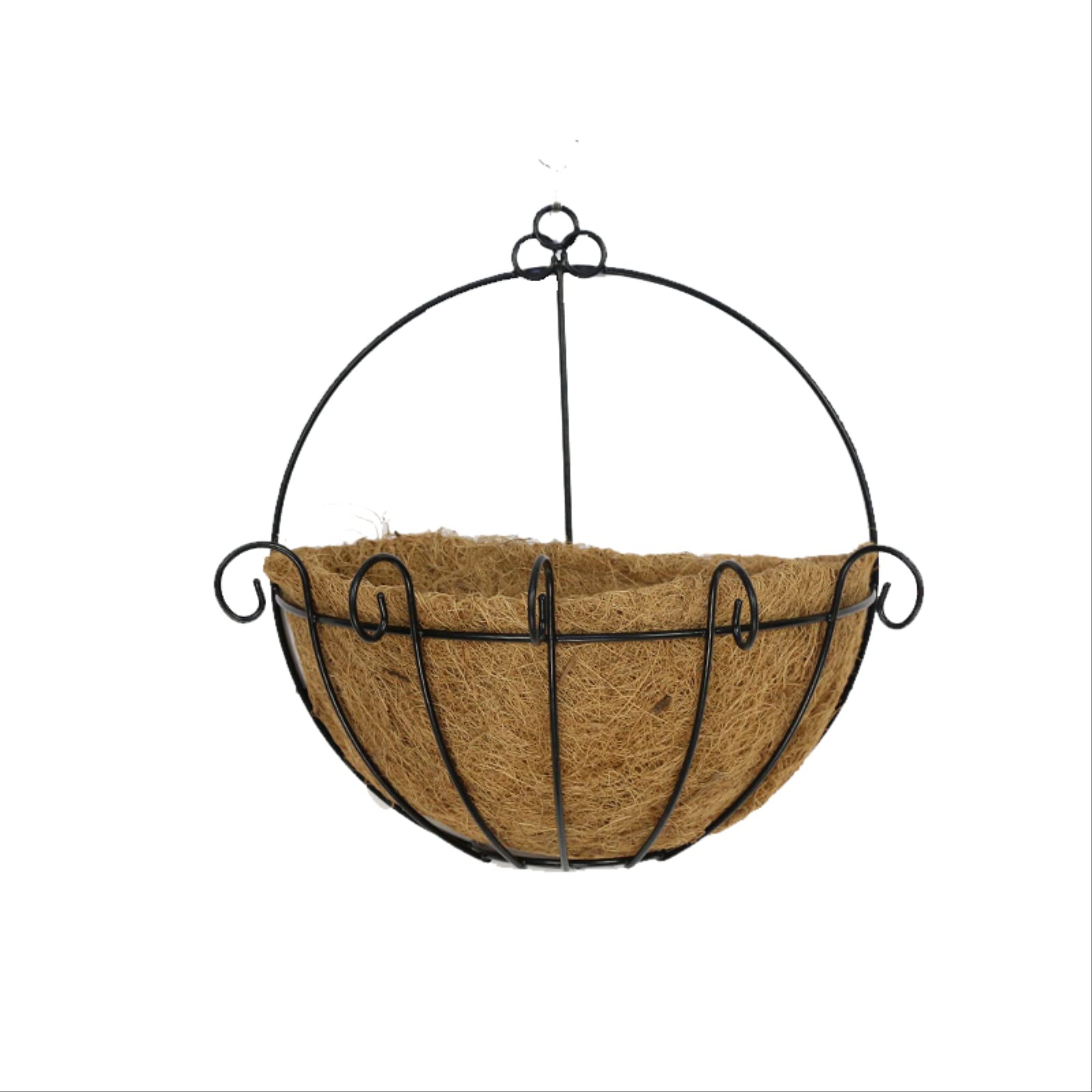 Rustic Woven Hanging Flower Pot - Iron Wall Mounted Planter Basket with Willow Green Finish for Indoor/Outdoor Plants | Perfect for Boho Home Decor, Garden Wall Art & Kitchen Herb Gardens
