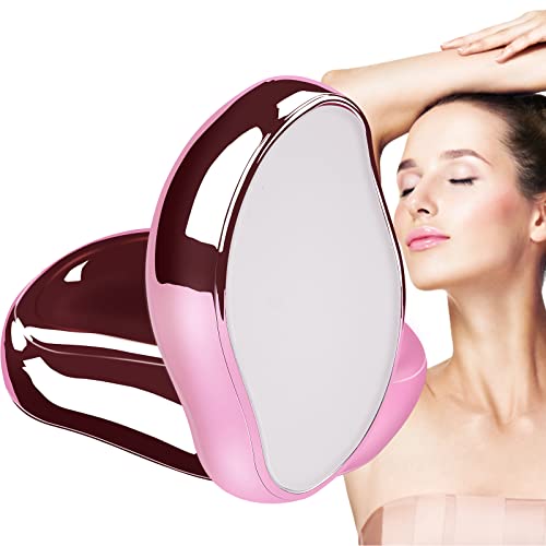 FOHYLOY Crystal Hair Eraser for Arms, Legs, Back - Painless Hair Removal Stone & Exfoliator Tool for Men & Women | Fast & Easy Magic Crystal Hair Remover | Smooth Skin for Summer, Beach & Daily Use (Pink)