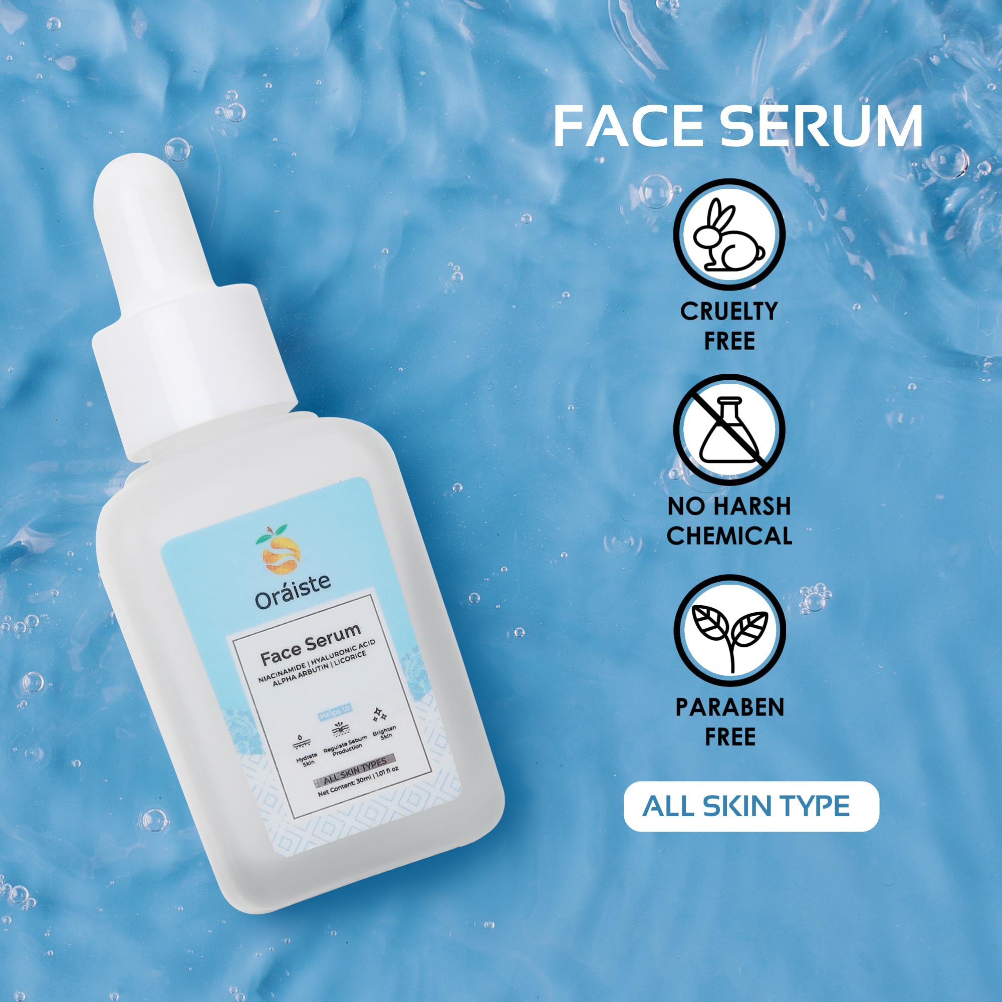 Niacinamide Face Serum for Hydrating & Brightening Skin - 1oz (30ml) - Vitamin B3 Facial Treatment for Acne, Pores & Dark Spots - Day & Night Use for Glowing Complexion