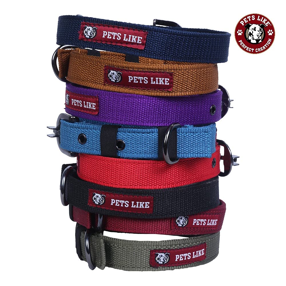 Durable Polyester Dog Collar for Small & Medium Dogs - Adjustable & Comfortable, Brown (32mm) - Perfect for Daily Walks, Training & Outdoor Adventures