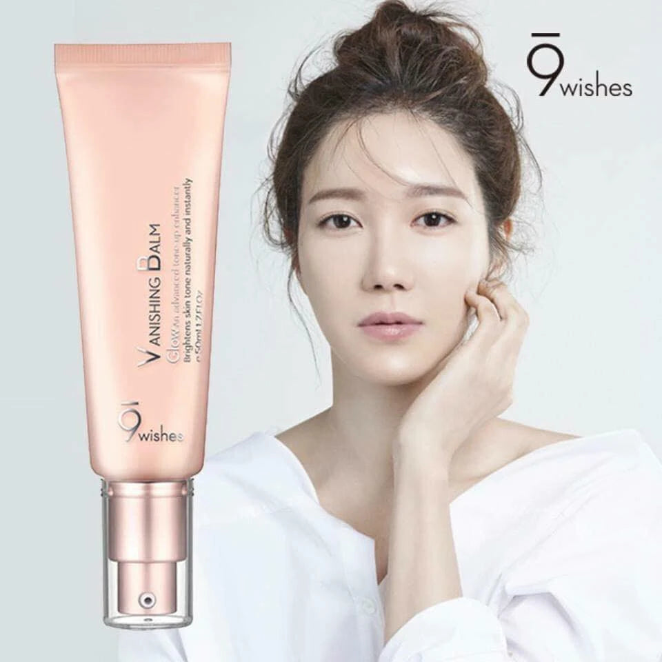 9wishes Vanishing Balm Glow Tone Up Cream 50ml - Brightening Moisturizer for Radiant Skin | Perfect for Daily Hydration & Makeup Prep