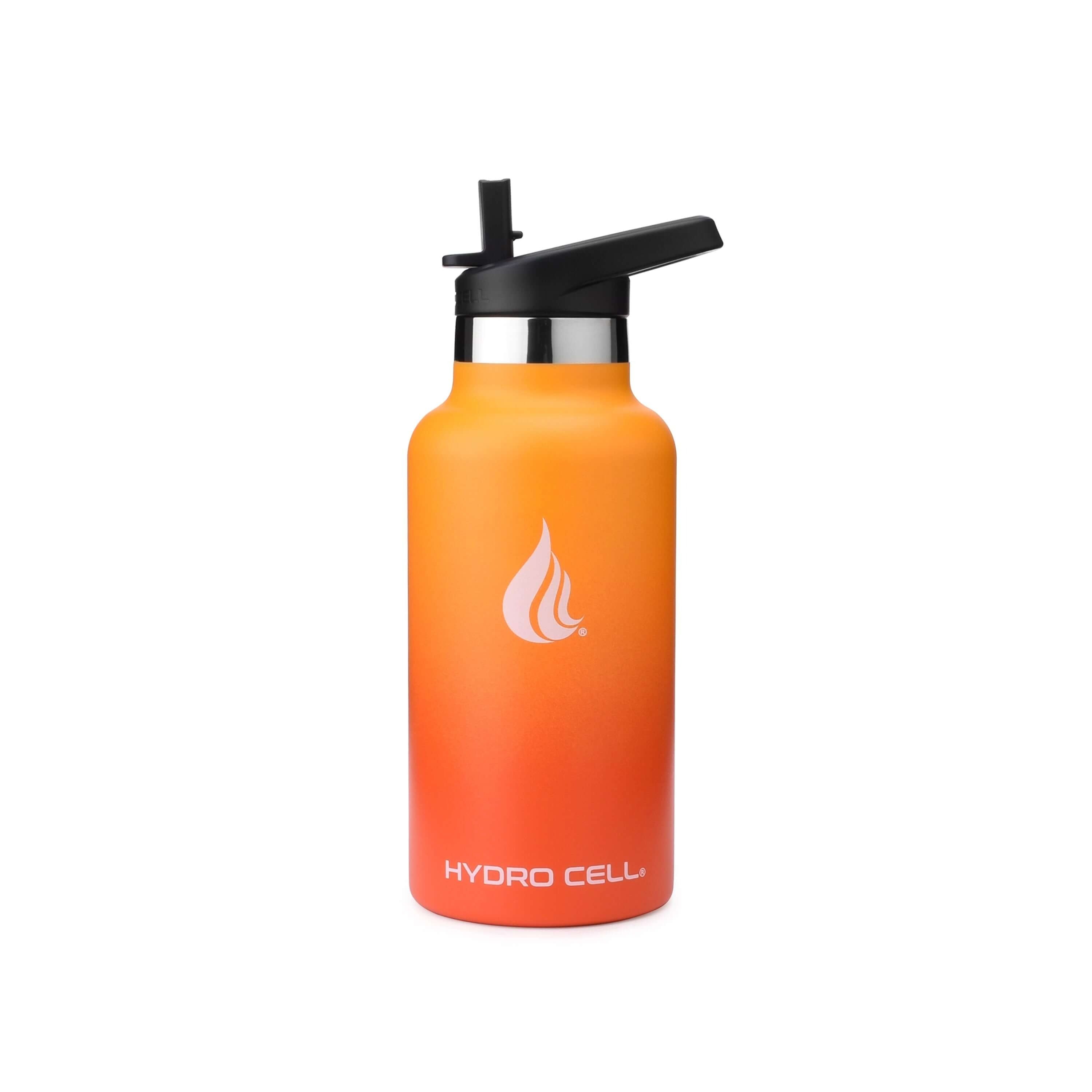 16oz Red & Orange Standard Water Bottle - BPA Free, Leak Proof, Durable for Gym, Hiking, Travel & Outdoor Activities