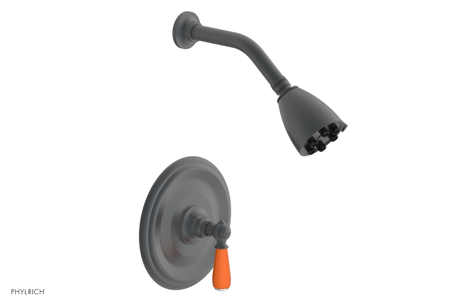 Jamestown Pressure Balance Shower Set with Lever Handle & Orange Accents - 165 22 - Perfect for Modern Bathrooms & Spa-Like Showers