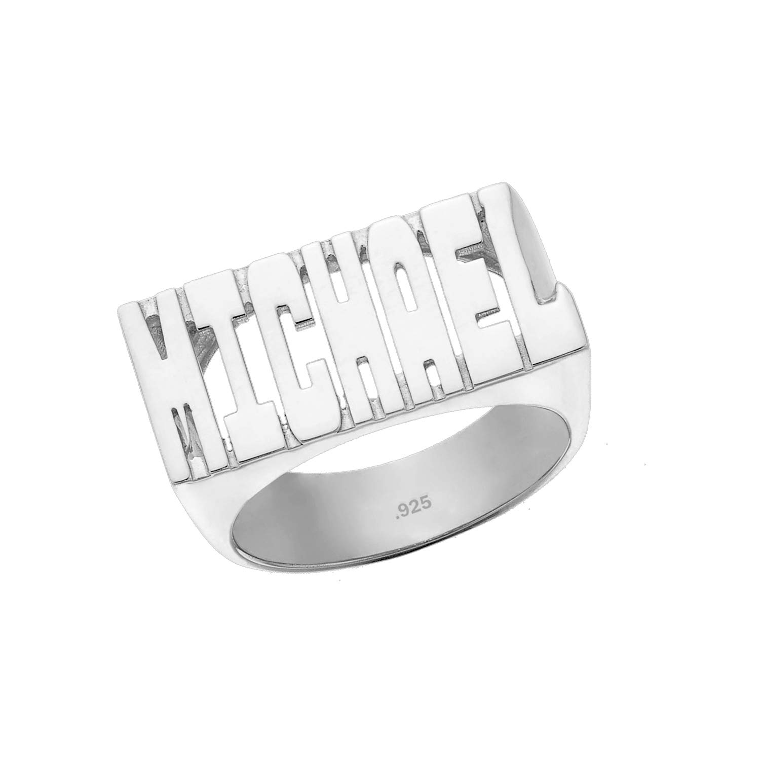 Personalized Name Ring - Sterling Silver Custom Engraved Ring for Women & Men - Size 5-12 - Made in USA - Perfect for Anniversary Gifts, Wedding Bands & Everyday Jewelry