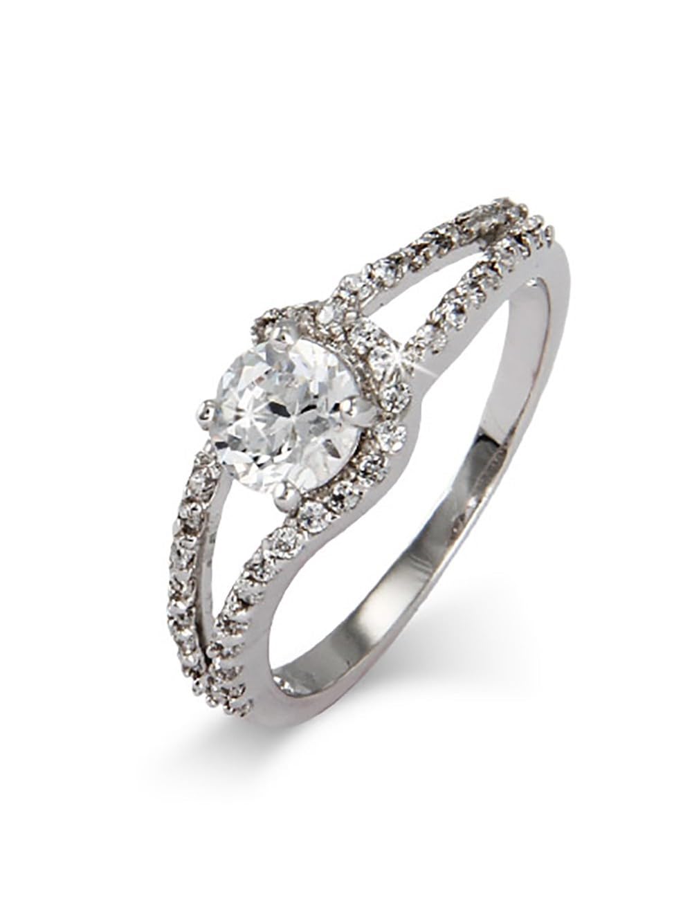 EVE'S ADDICTION Sterling Silver Brilliant Cut CZ Promise Rings for Women - Elegant Anniversary & Valentine's Day Gift for Her, Mom, Girlfriend - Perfect for Engagements, Weddings & Romantic Occasions