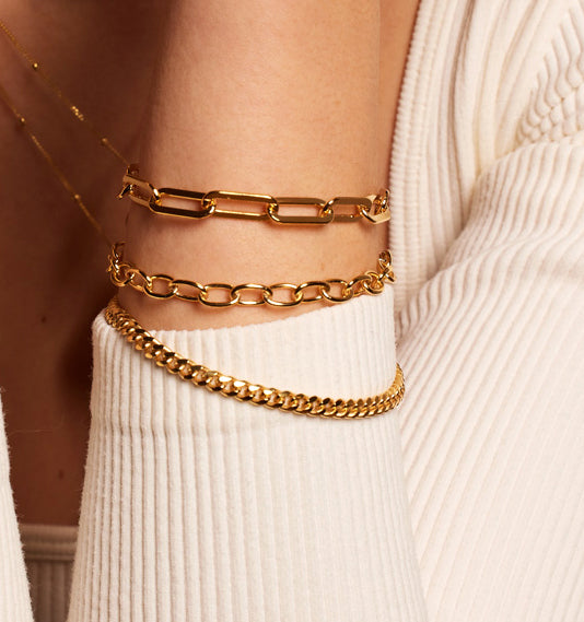 Stylish Rectangle Link Bracelet for Women - Elegant & Durable Jewelry Gift for Everyday Wear & Special Occasions
