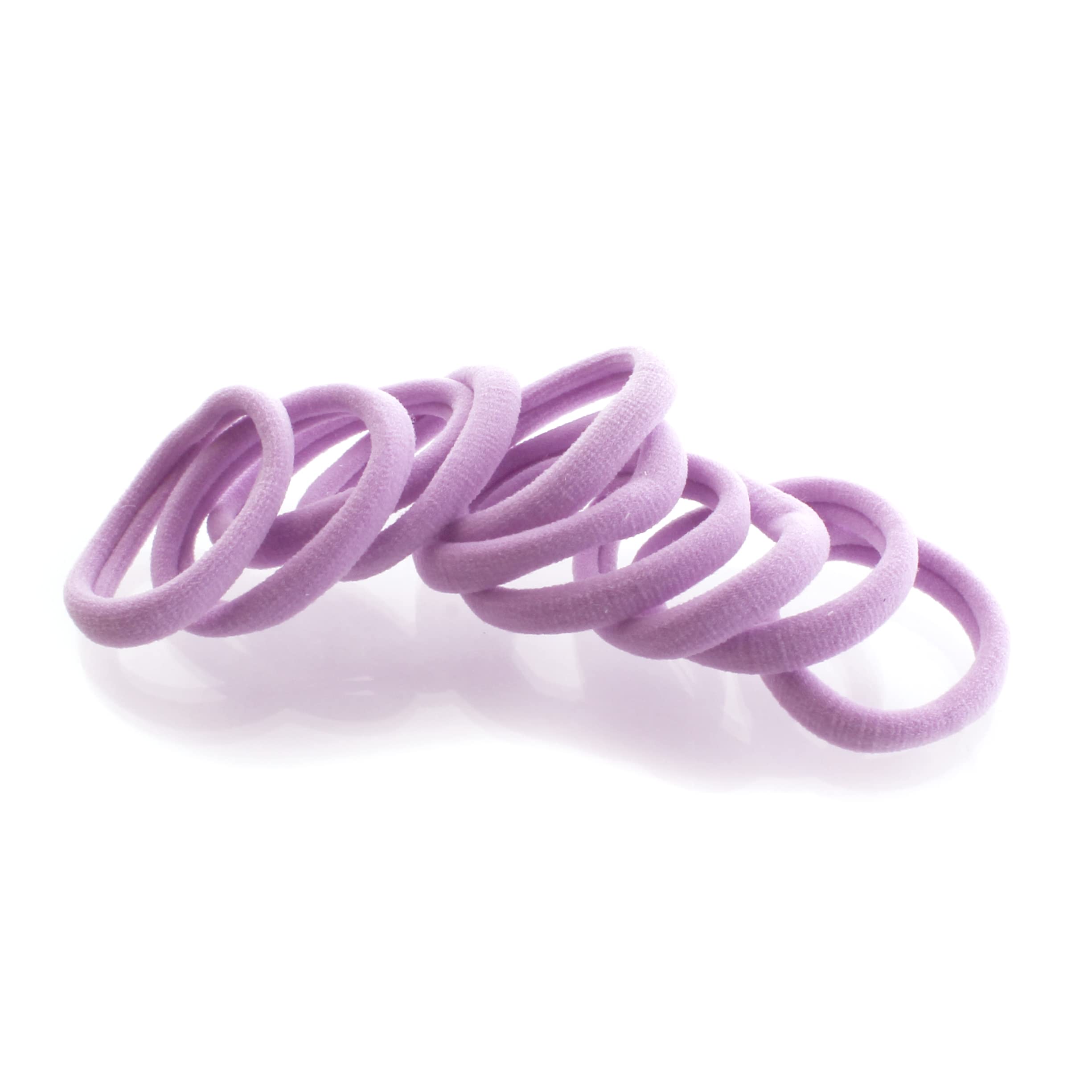 Premium Seamless Hair Bands for Girls - Soft Ponytail Holders (20pcs, Lavender) | No-Slip Hair Ties for School, Sports & Everyday Use