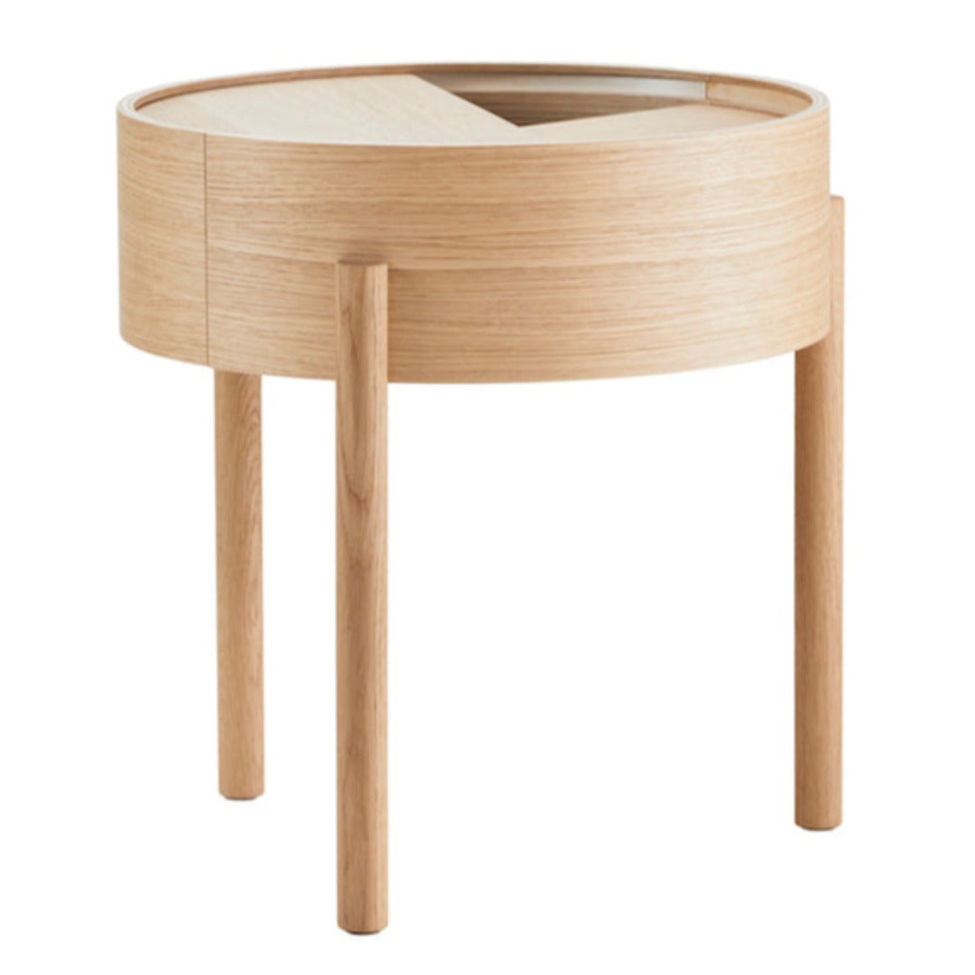 Julie Begtrup & Ditte Vad Arc Side Table by Woud - Modern Scandinavian End Table for Living Room, Bedroom & Office - Minimalist Design with Wooden Base & Metal Frame