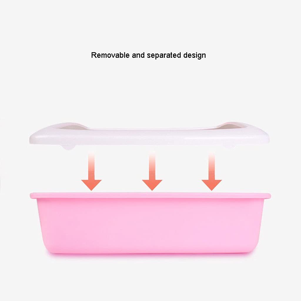 Premium Semi-Enclosed Cat Litter Box - Detachable, Splash-Proof Kitten Potty with Sanitary Design | Ideal for Small Spaces & Multi-Cat Homes | Cat Toilet Supplies (Size A)