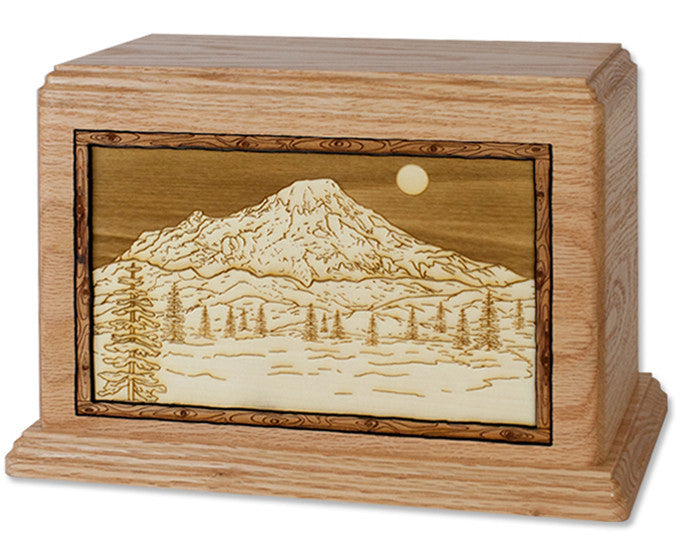 Elegant Cremation Urn with Famous Mountain Scenes - Memorial Keepsake for Ashes - Perfect for Home Display, Memorial Services & Scattering Ceremonies