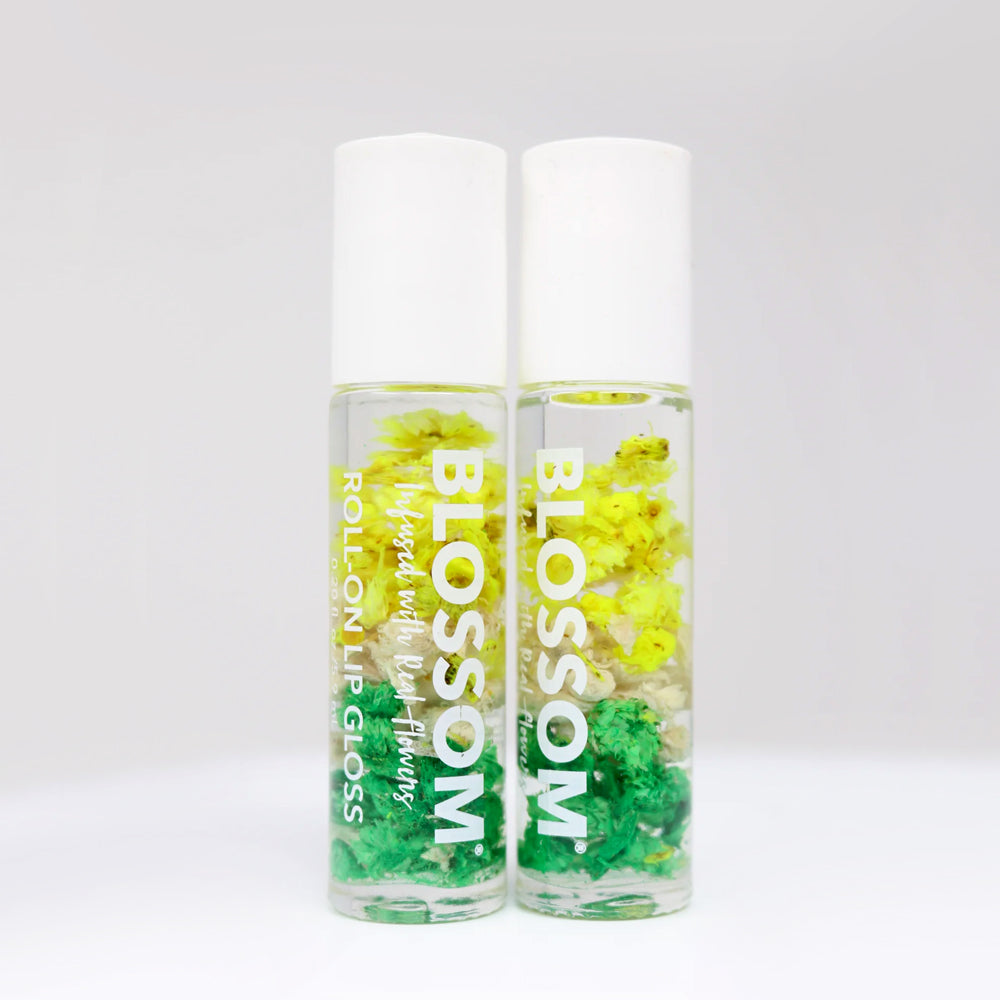 Blossom Roll On Lip Gloss with Natural Flower Infusion - 2 Pack Hydrating Lip Balm for Daily Moisture & Shine | Perfect for Work, Date Night & On-the-Go Touch Ups