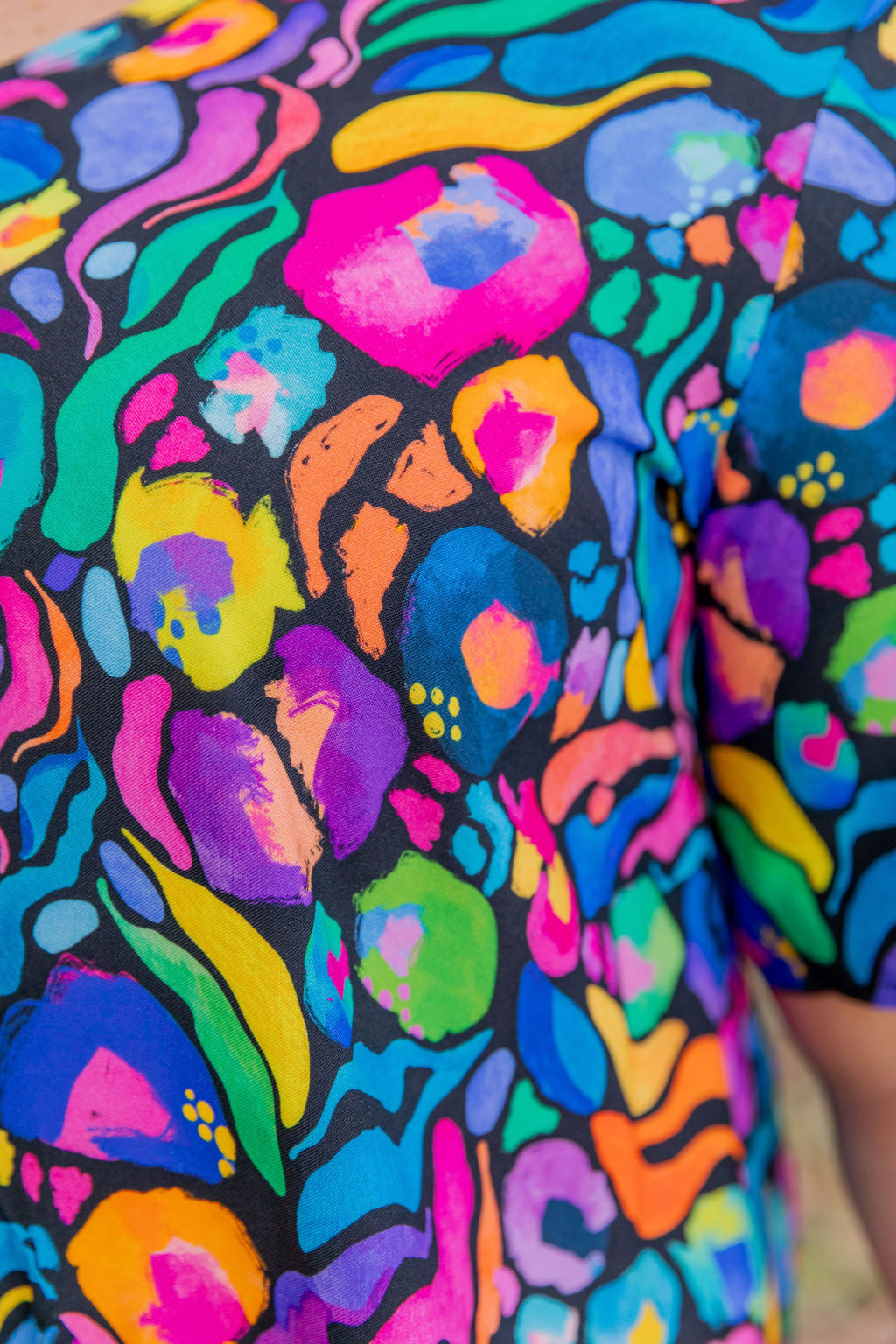Kasey Rainbow Africa Print Peak Midi Dress - Floral Summer Dress for Women, Perfect for Beach Vacations & Casual Outings