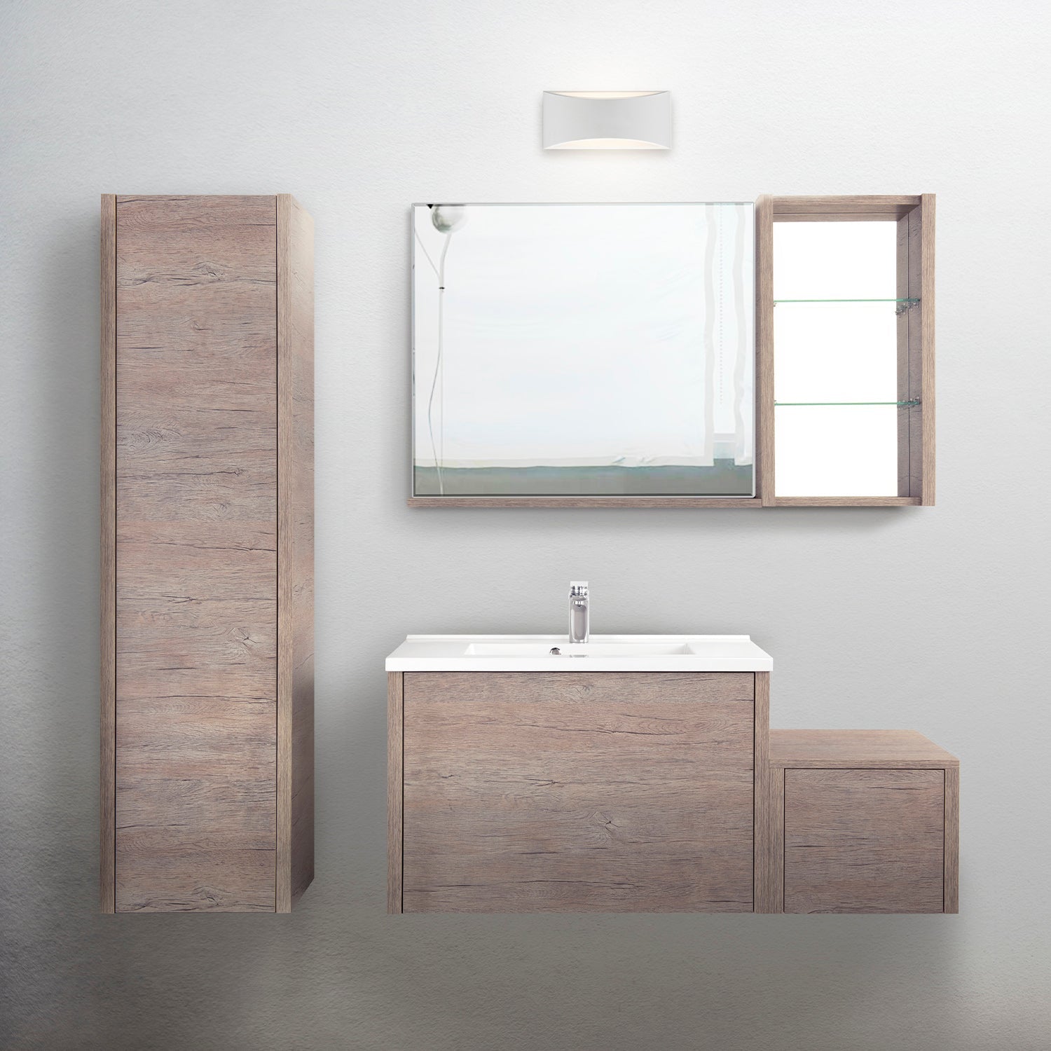 DAX OHANA Collection - Wood Finish Deck Mount Bathroom Sink Top - Perfect for Modern Farmhouse, Rustic & Coastal Bathroom Vanities