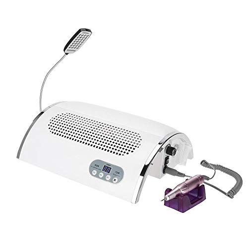 Salmue 3-in-1 LED Nail Dryer & Manicure Kit - Professional UV Nail Lamp for Gel Polish Curing, Electric Nail File & Vacuum Cleaner - Perfect for Home & Salon Nail Care (US) - Ideal for DIY Manicures, Professional Nail Services & At-Home Gel Polish Application