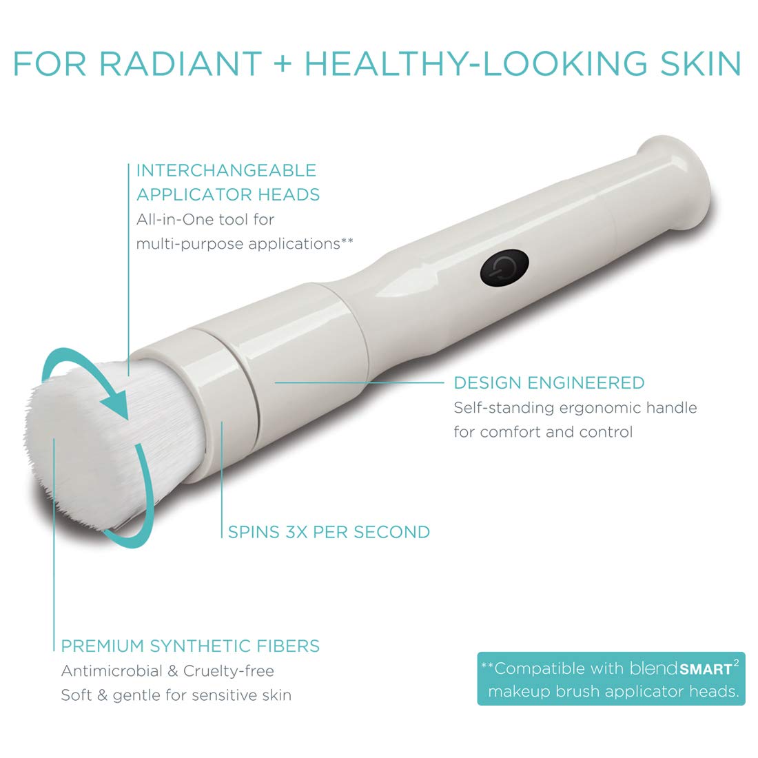 BlendSMART 360° Rotating Makeup Brush - Professional Skincare, Foundation & Mask Applicator Tool for Flawless Makeup Application | Perfect for Daily Beauty Routine, Spa Treatments & At-Home Skincare