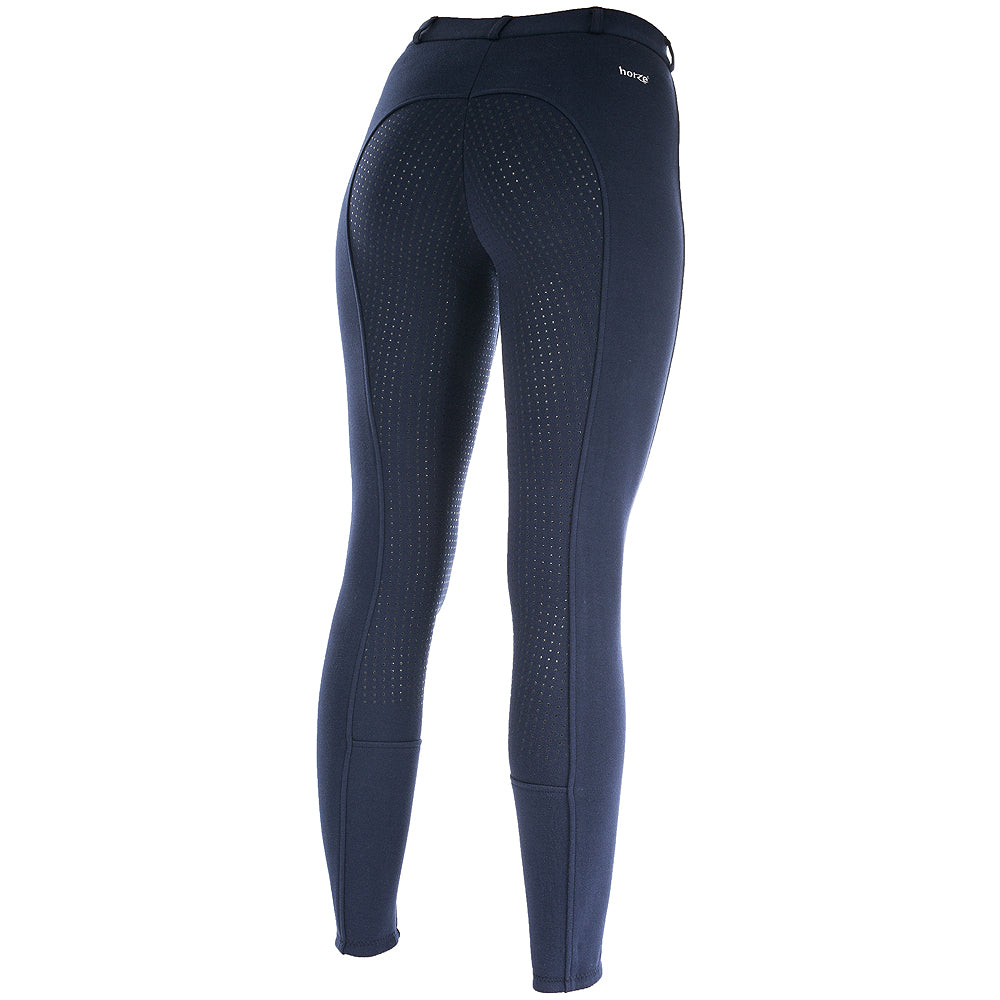 40 Horze Women's Active Silicone Grip Full Seat Breeches - Peacoat Dark Blue - Perfect for Equestrian Riding, Horseback Training & Outdoor Activities