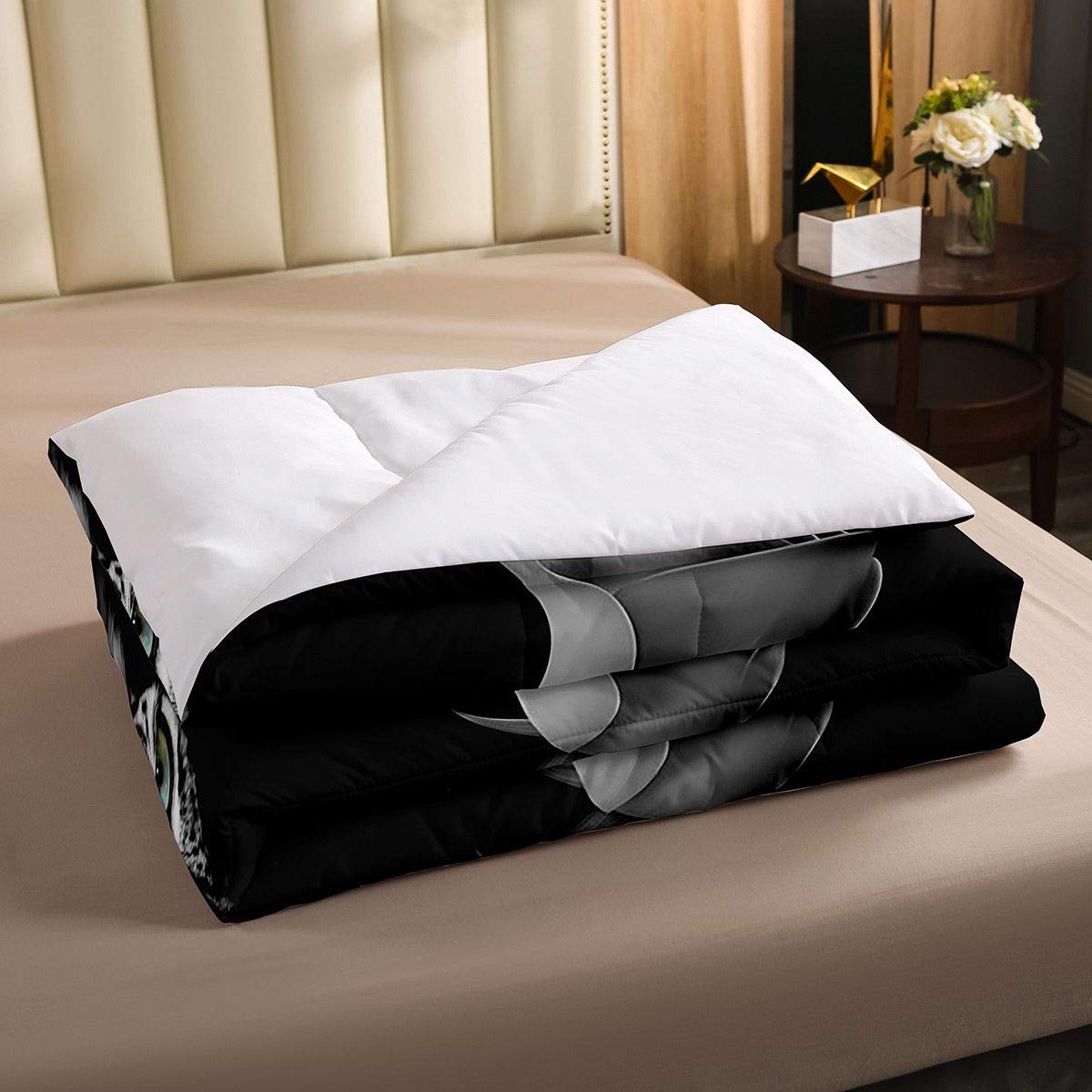 Leopard Rose Bedding Set - Queen Size Comforter & Pillowcases for Safari Bedroom Decor