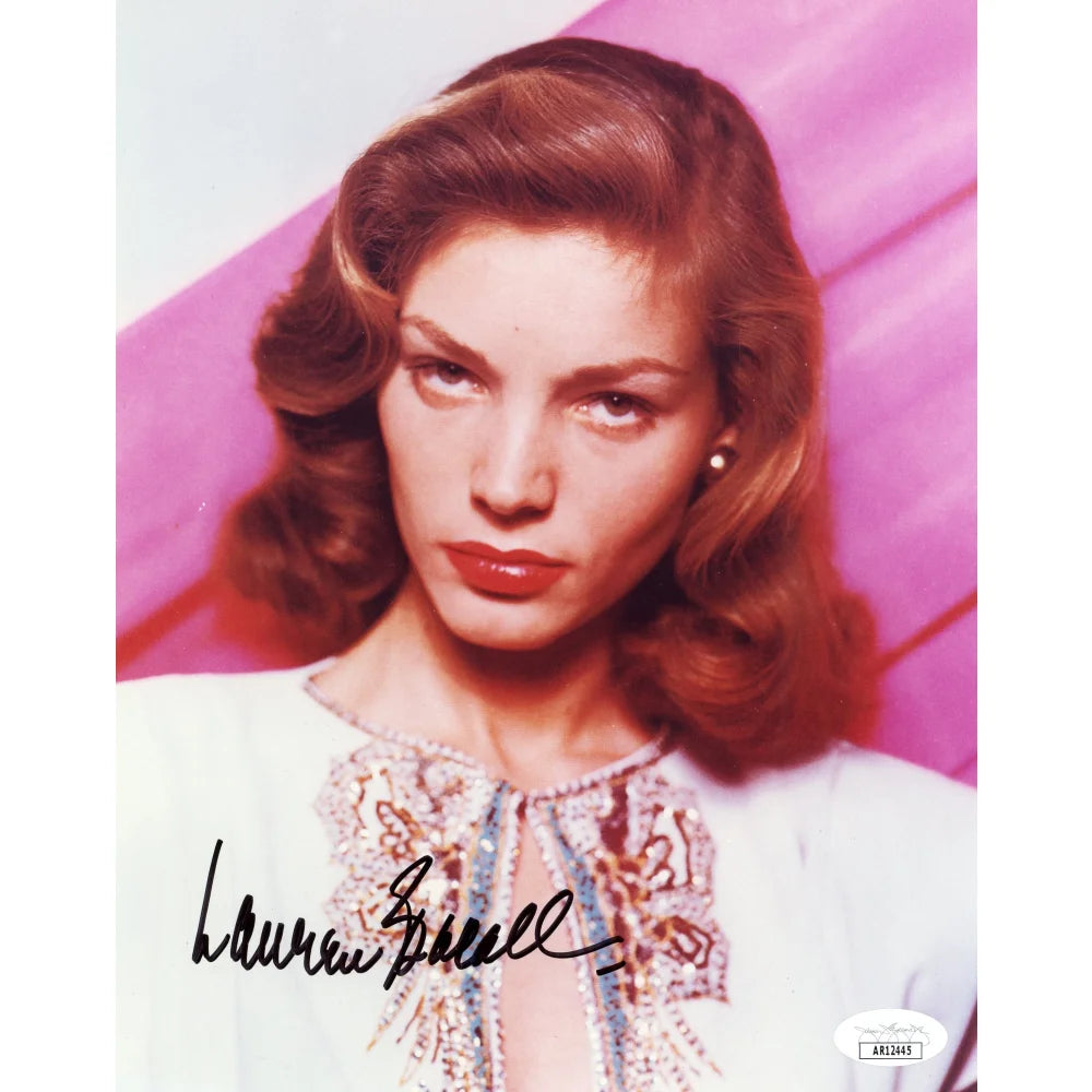 Lauren Bacall Autographed 8x10 Photo with JSA COA - Hollywood Actress Signed Memorabilia - Perfect for Collectors, Fans & Home Theater Decor