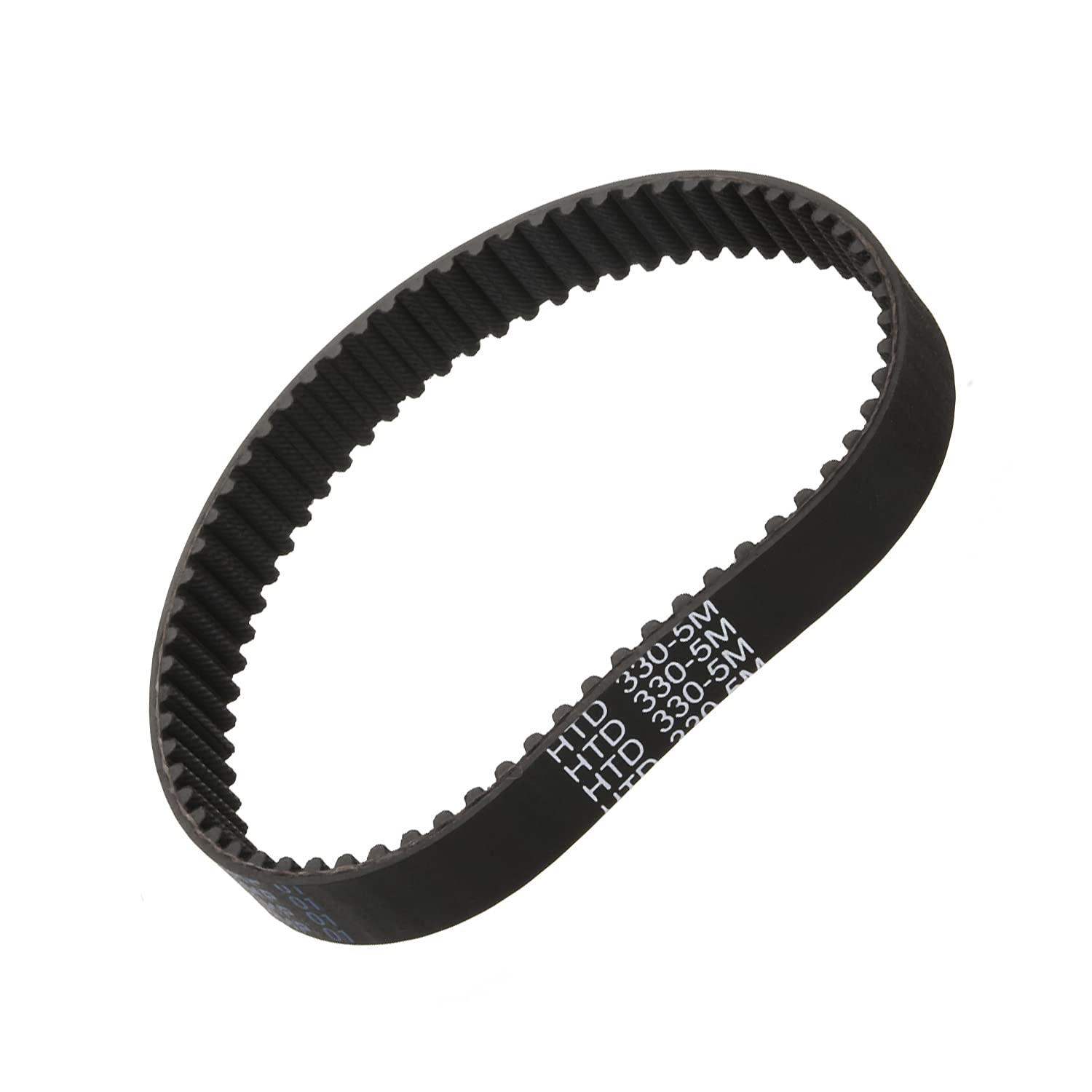Heyiarbeit 5M330 Rubber Timing Belt - 5mm Pitch, 15mm Width, Arc Toothed Synchronous Belt for 3D Printers, CNC Machines & Industrial Equipment - High Precision Closed Loop Black Timing Belt for Smooth Power Transmission