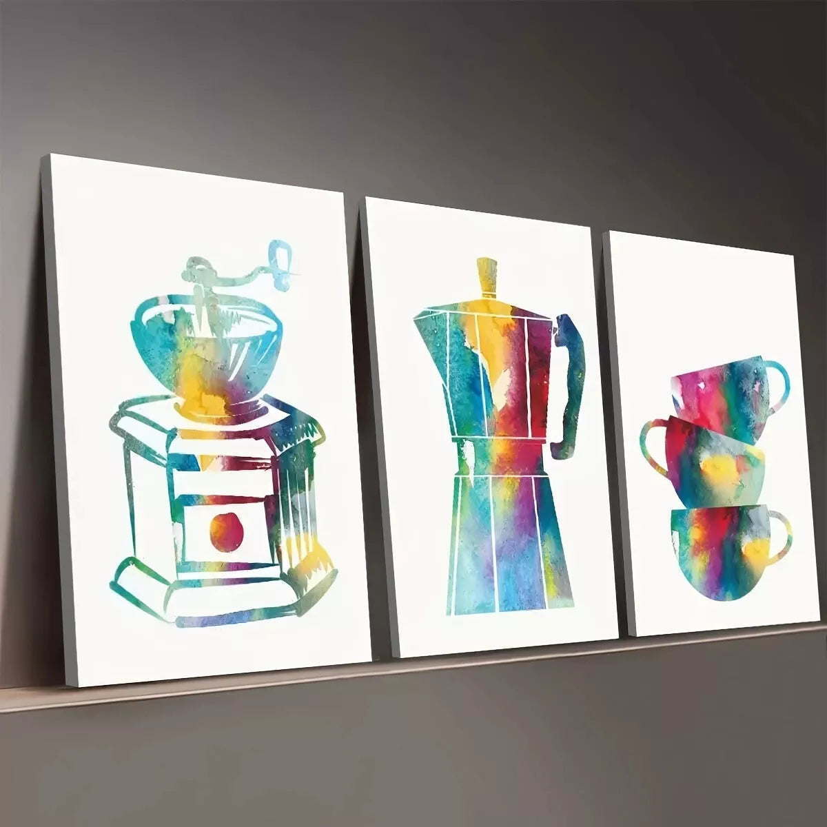 3-Piece Simple Style Modern Coffee Wall Art Set - Framed Canvas Prints 50x70cm (20x28in) - High Quality Australian Made Home Decor for Living Room, Bedroom & Office - Ready to Hang Coffee Theme Artwork for Cafe & Kitchen Decor