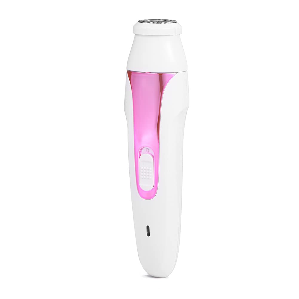 5-in-1 Electric Shaver for Women - Rechargeable Hair Trimmer with Detachable Heads for Face, Eyebrow, Nose, Ear & Body | Painless Epilator & Razor | Perfect for Travel, Gym & Daily Grooming (Pink)