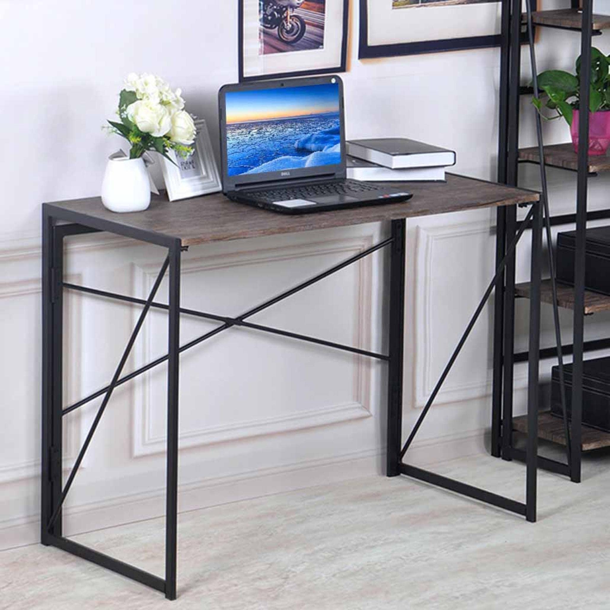 Foldable Laptop Desk for Home Office - Portable Computer Table for Study, Work & Camping - Space Saving Multi-Functional Desk for Indoor & Outdoor Use - Perfect for Small Spaces, Dorm Rooms & Remote Work