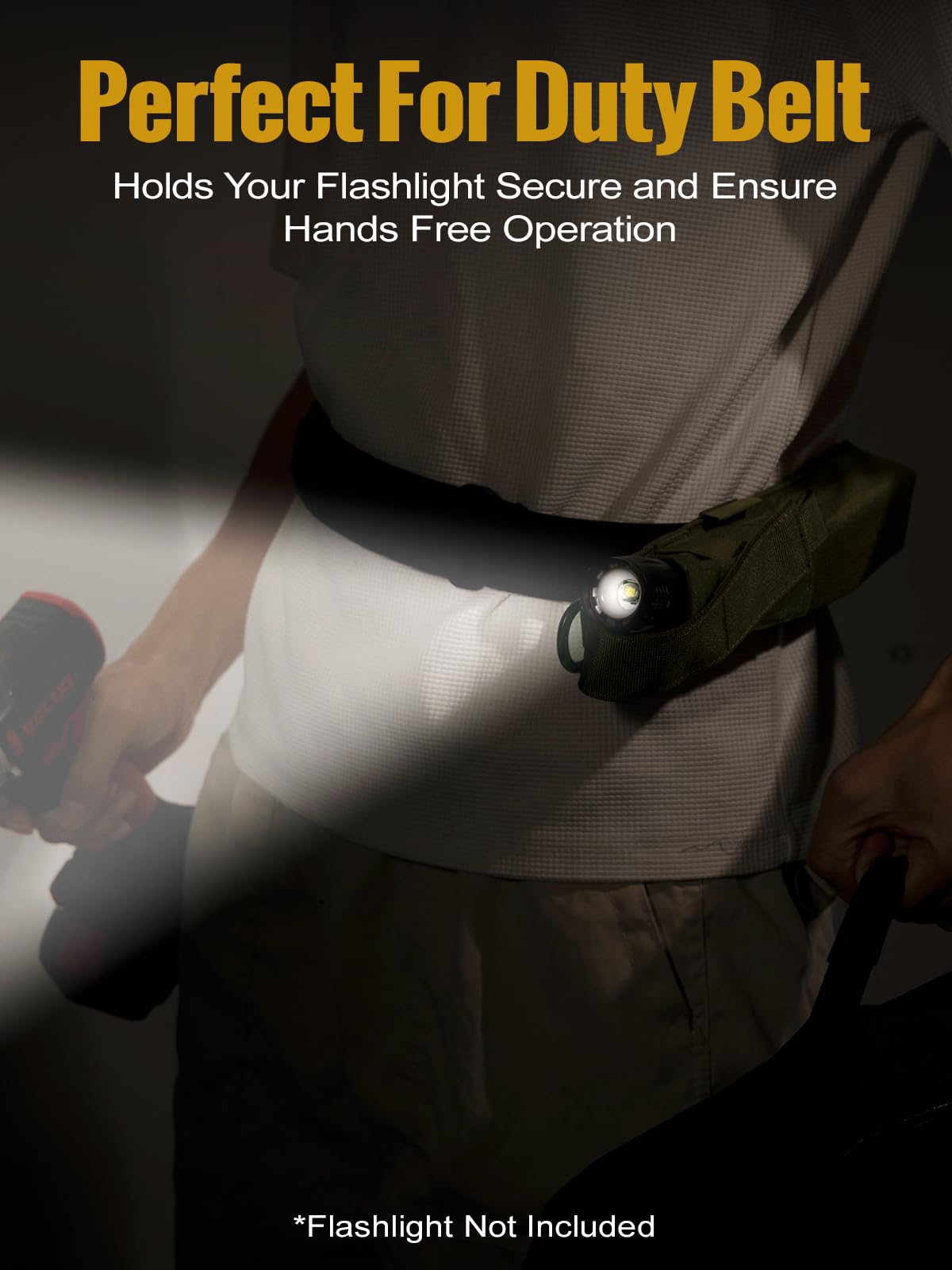 OneTigris Tactical Flashlight Holster - MOLLE Compatible Belt Pouch with Adjustable Capacity for Flashlights, Hammers & Tools | Durable X-Sheath Design for Outdoor, Camping, Hiking & Emergency Use