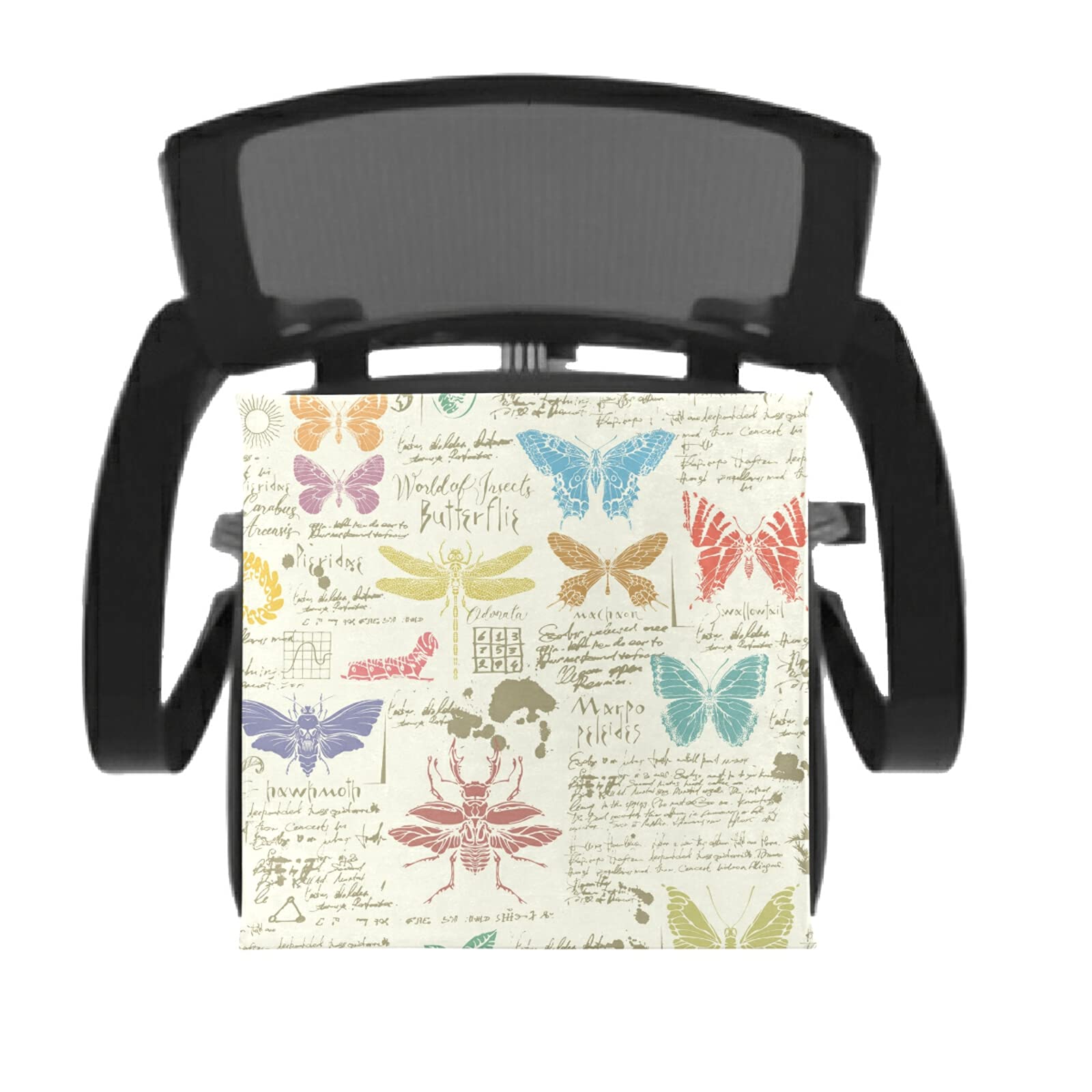 Memory Foam Seat Cushion with Colorful Butterfly Design - Washable & Comfortable Chair Pad for Dining, Kitchen, Office - Perfect for Home, Work & Back Support