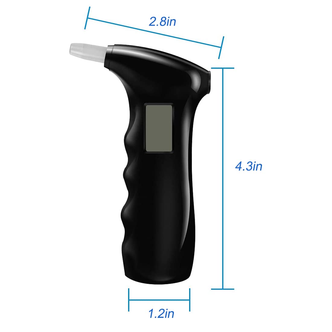 Professional Portable Breathalyzer - Digital LCD Alcohol Tester with Auto Power Off & Sound Alarm (Includes 5 Mouthpieces) | Perfect for Personal Safety, Workplace Testing & DUI Prevention
