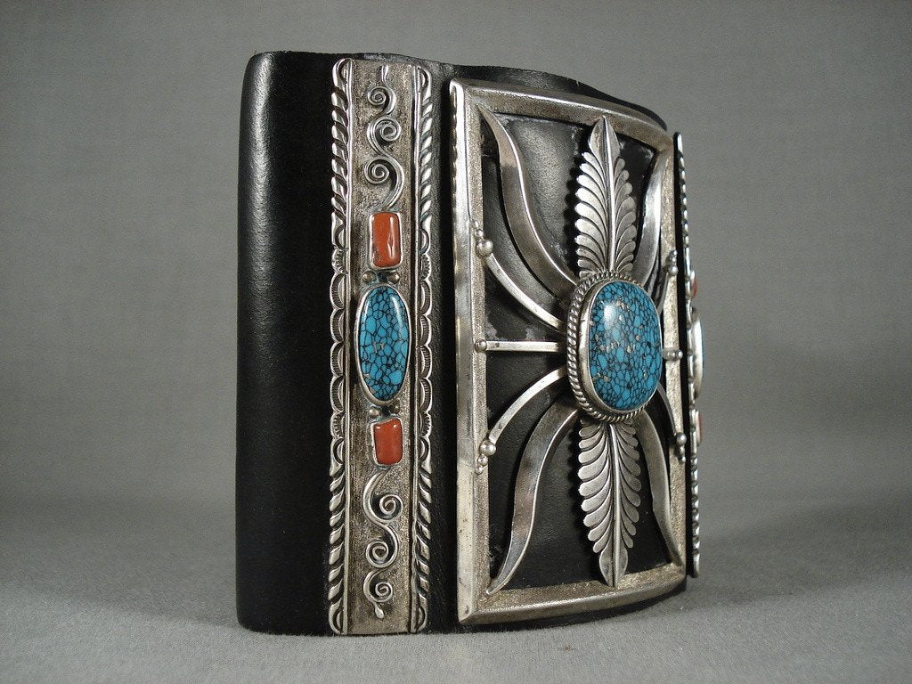 Vintage Navajo Turquoise Silver Ketoh Bracelet - 104 Gram Authentic Native American Jewelry for Men & Women - Perfect for Western Fashion, Boho Style & Cultural Events