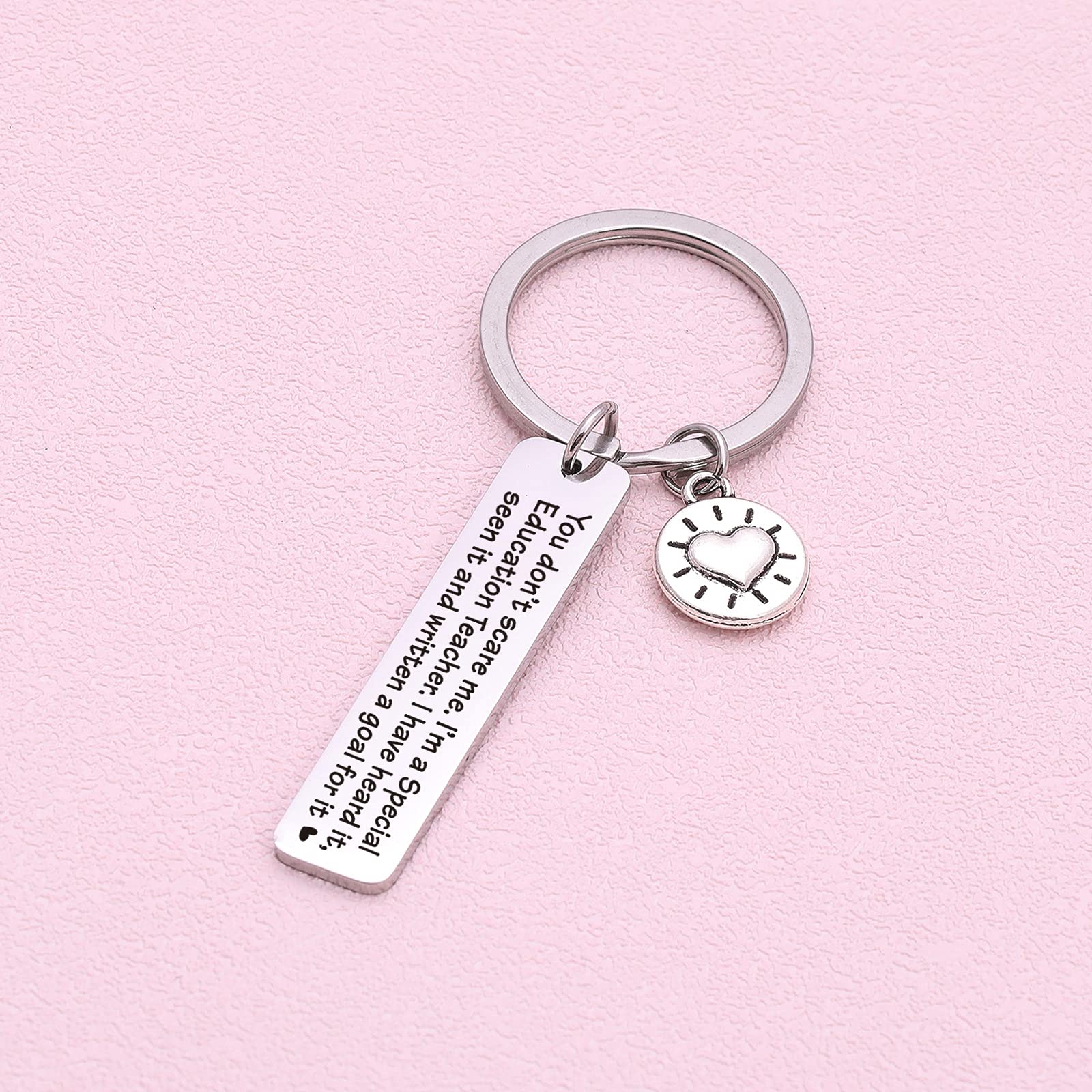 ASANHAO Special Education Teacher Appreciation Keychain - Autism Support Gift for Speech Therapists, Thanksgiving & Teacher's Day - Stainless Steel Engraved Keepsake Keychain for Special Needs Educators - Perfect for Classroom Rewards, Therapy Sessions & Heartfelt Gifts
