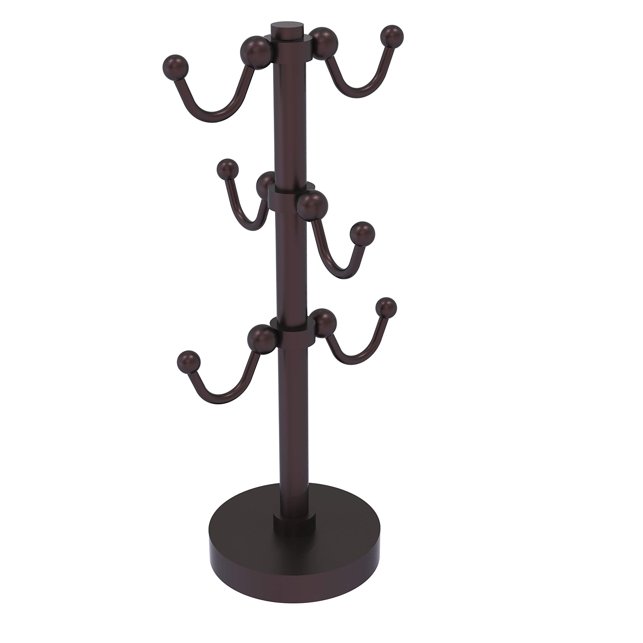 Allied Brass 6-Cup Countertop Coffee Mug Holder - Antique Bronze Finish for Kitchen, Office, or Dining Room Organization