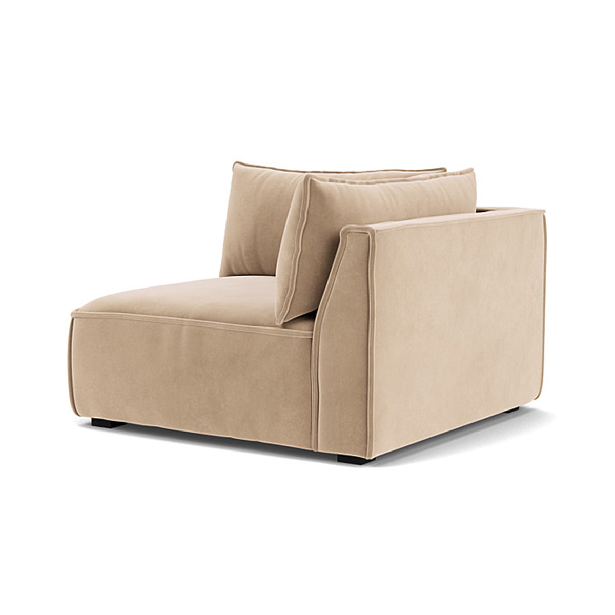 Daphne Velvet Left Corner Modular Sofa - 1 Seater, Modern Living Room Furniture for Small Spaces, Apartments & Cozy Home Decor
