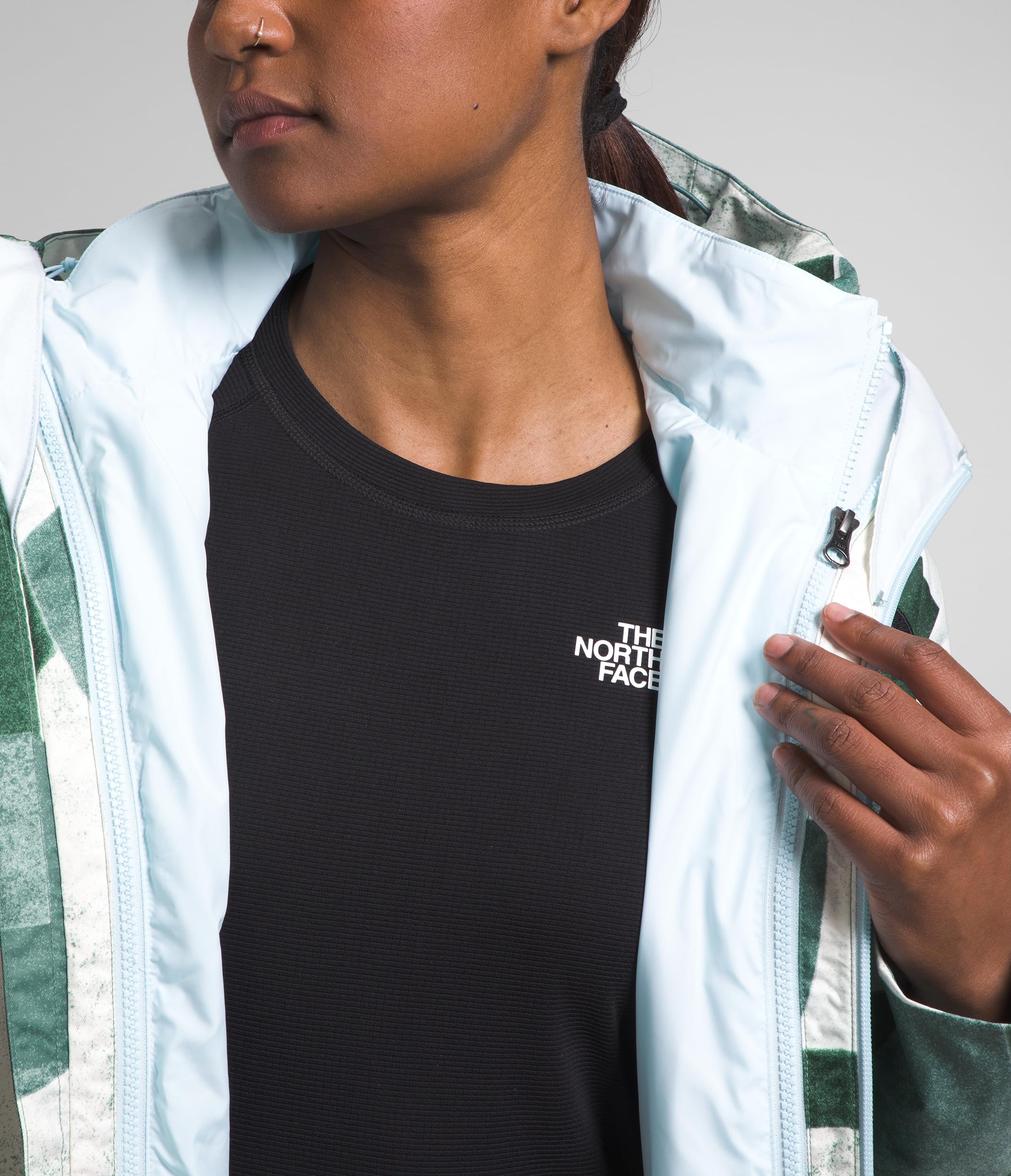 The North Face Women's Clementine Triclimate Jacket - Size S, Dark Sage/Paper Half Dome Print - Waterproof & Windproof 3-in-1 Parka for Hiking, Camping & Outdoor Adventures