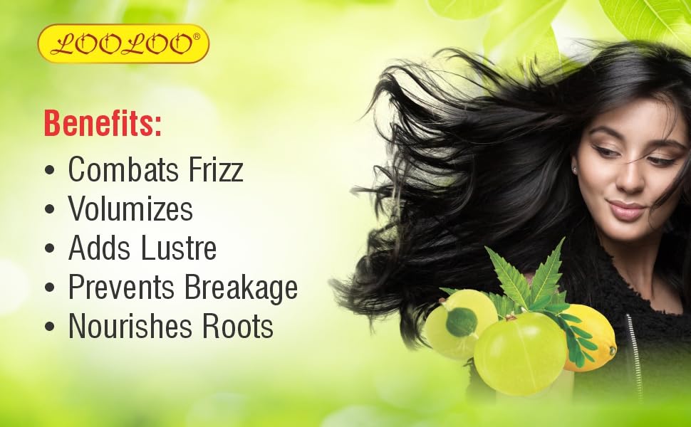 LooLoo Mumtaz Amla Hair Oil - 100% Natural Hair Growth Treatment with Amla, Jasmine & Lemon Extract - 3 Pack (120ml Each) for Dry, Damaged Hair & Scalp Care - Perfect for Daily Nourishment & Styling