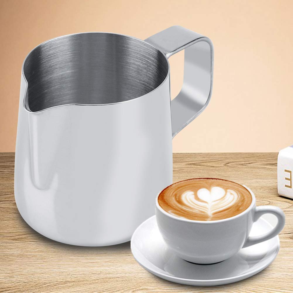 Premium Stainless Steel Milk Frothing Pitcher for Coffee & Cappuccino - 100ml Professional Steaming Pitcher for Latte Art, Perfect for Espresso Machines & Home Baristas - Ideal for Coffee Shops, Cafes & Home Brewing