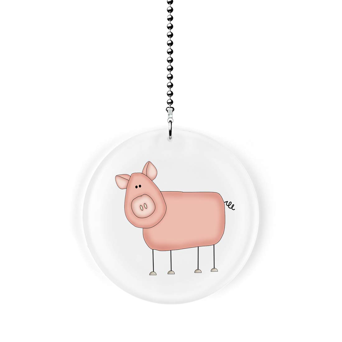 Funny Pig Ceiling Fan Pull Chain & Light Switch - Cute Home Decor for Kids Room, Nursery, or Farmhouse Style